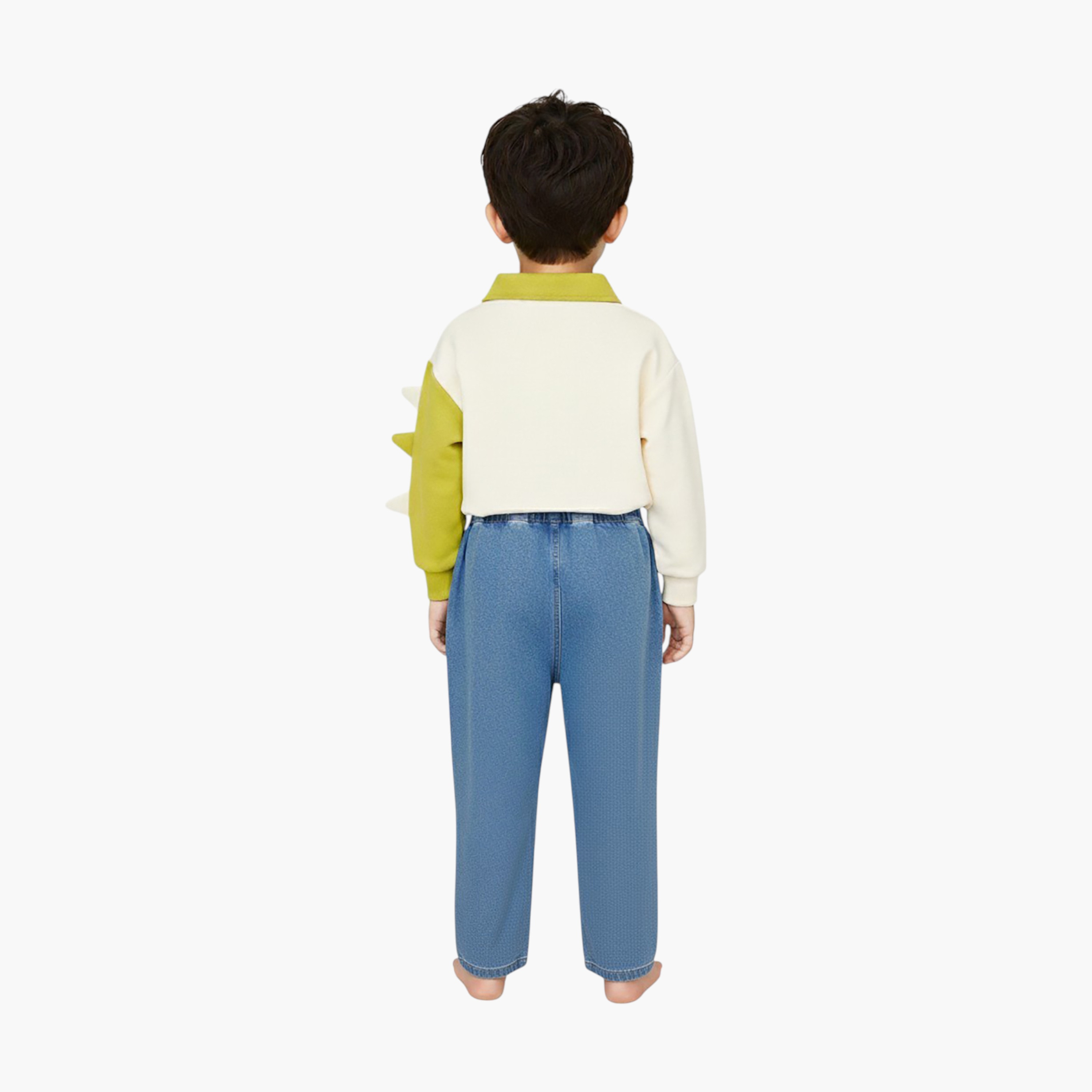 Babyqlo 2-Piece Dinosaur Printed Polo T-Shirt with Denim Set-boys-clothing-setsandcoords-image-2