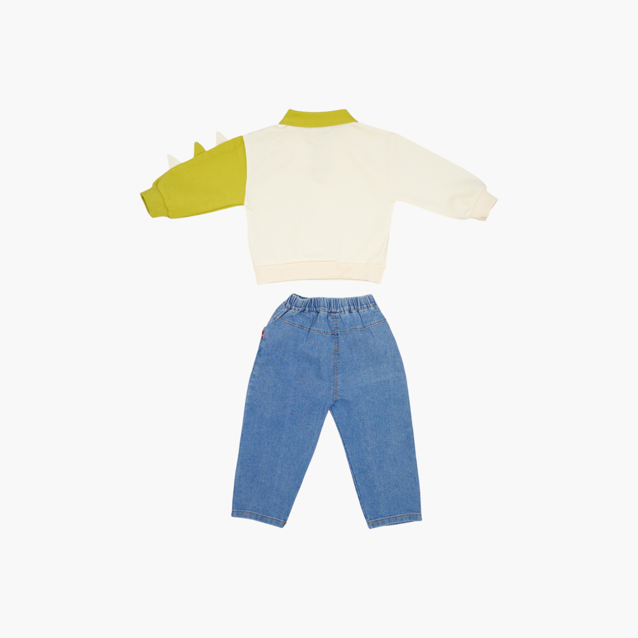 Babyqlo 2-Piece Dinosaur Printed Polo T-Shirt with Denim Set-boys-clothing-setsandcoords-image-4