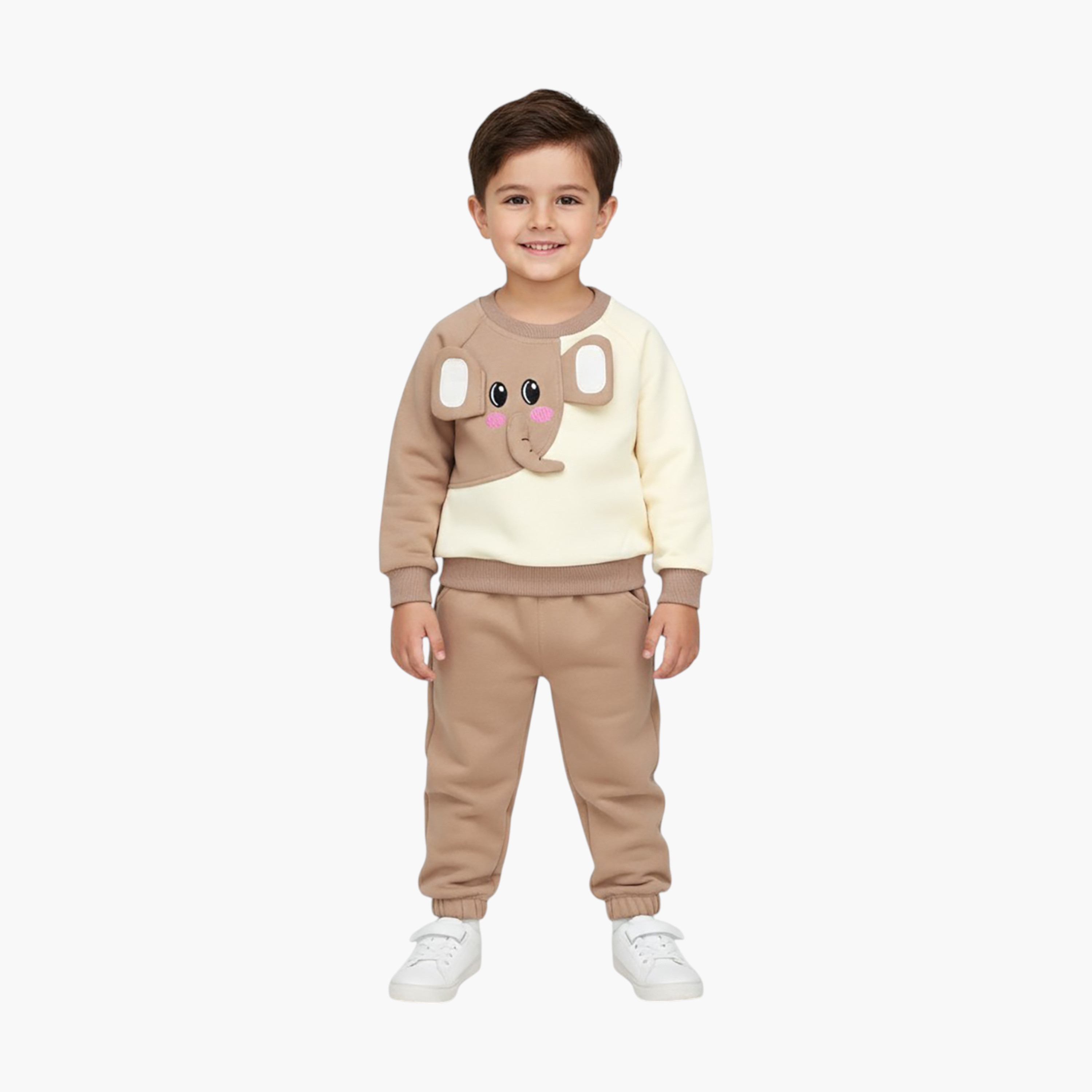 Babyqlo 2-Piece Elephant Trunk Detailing Sweatshirt and Joggers Set-boys-clothing-setsandcoords-image-1
