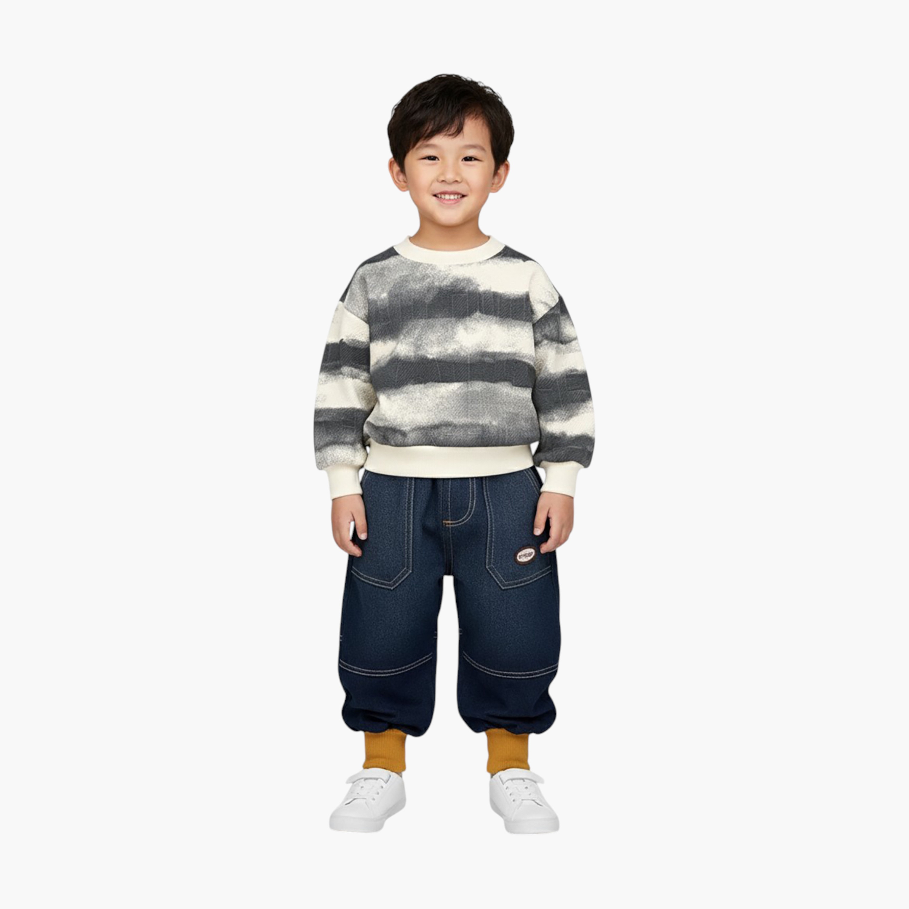 Babyqlo 2-Piece Tie & Dye Printed Sweatshirt and Denims Set-boys-clothing-setsandcoords-image-1