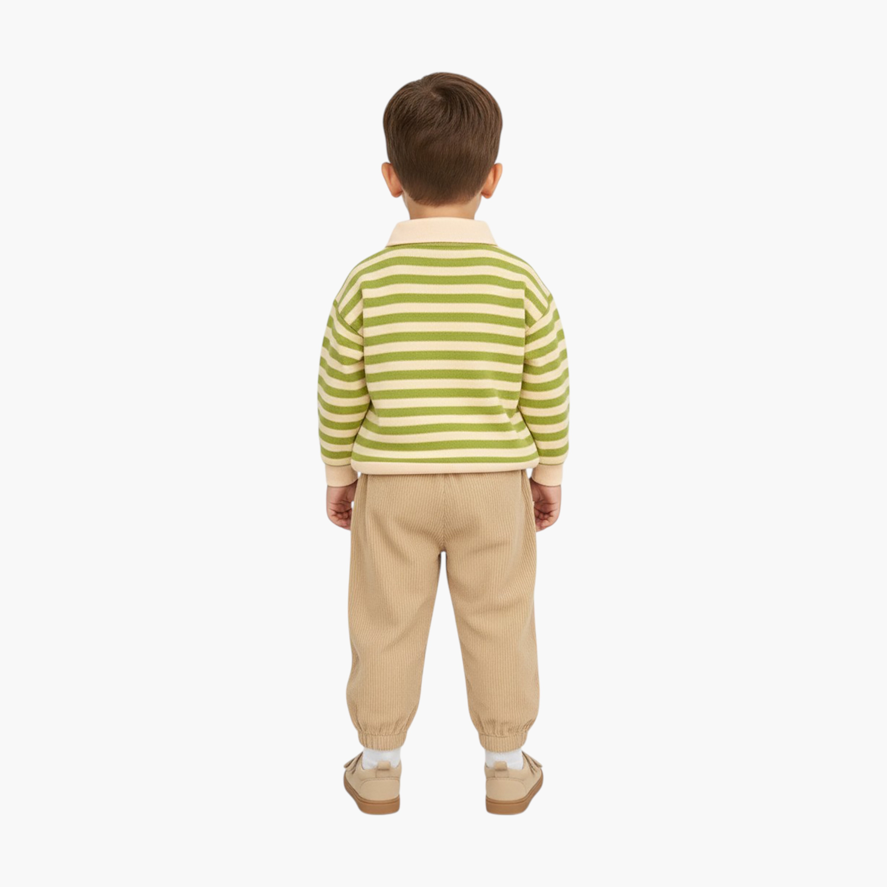 Babyqlo 2-Piece Striped Polo T-Shirt and Corduroy Pants-boys-clothing-setsandcoords-image-2
