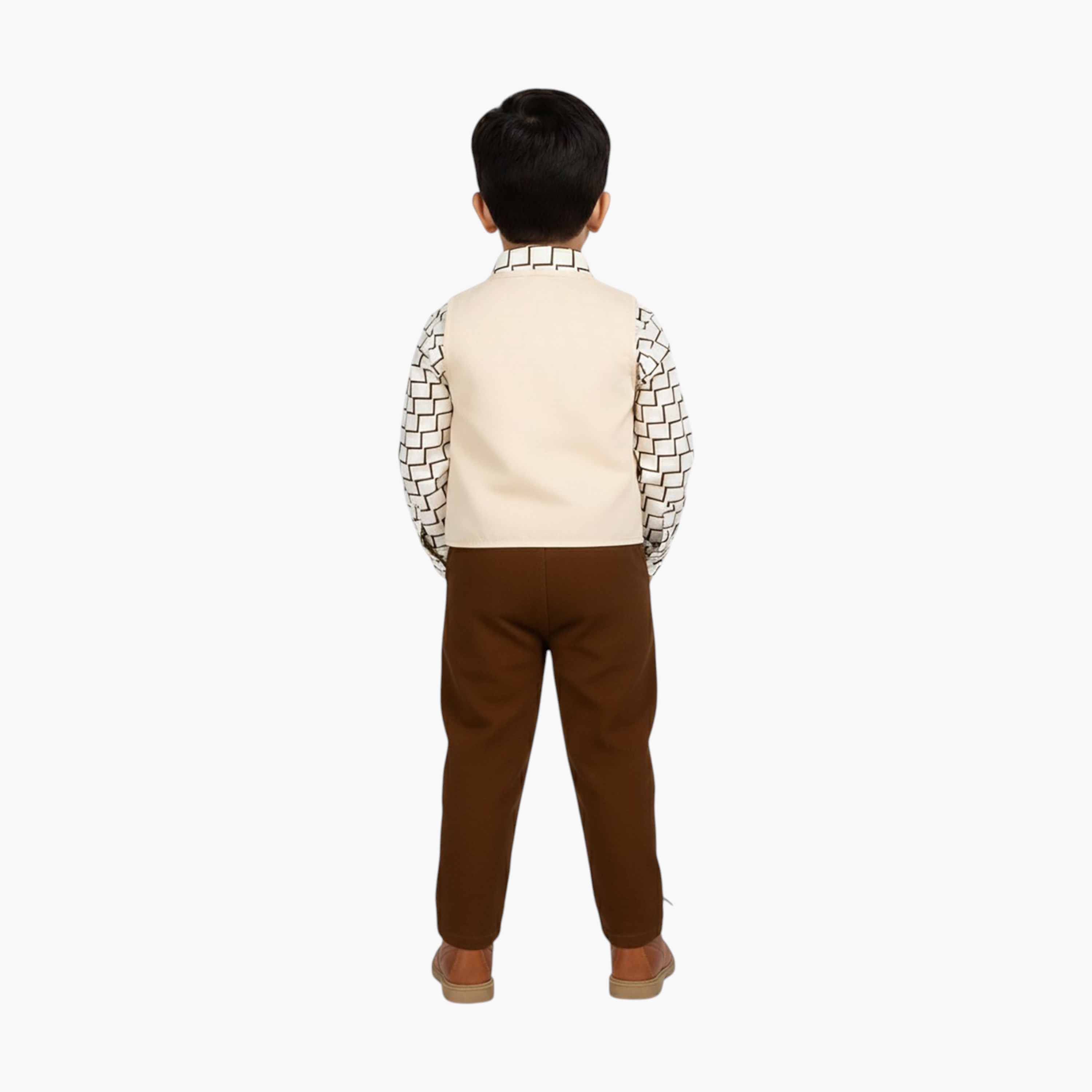 Babyqlo 3-Piece Geometric Printed Shirt, Jacket and Pants Set-boys-clothing-setsandcoords-image-2