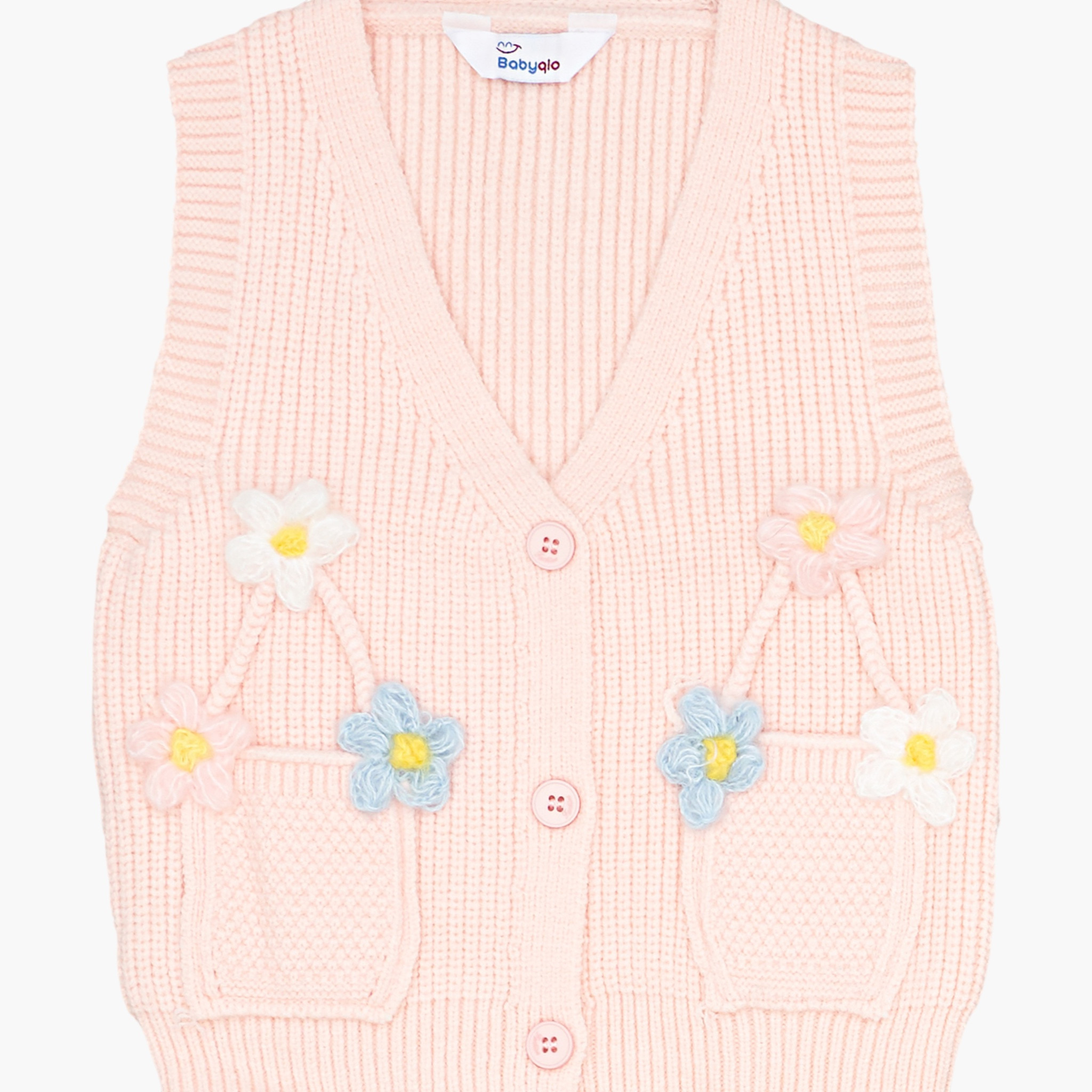 Babyqlo 3-Piece Floral Knitted Vest, Shirt and Jeans Set-girls-clothing-setsandcoords-image-7