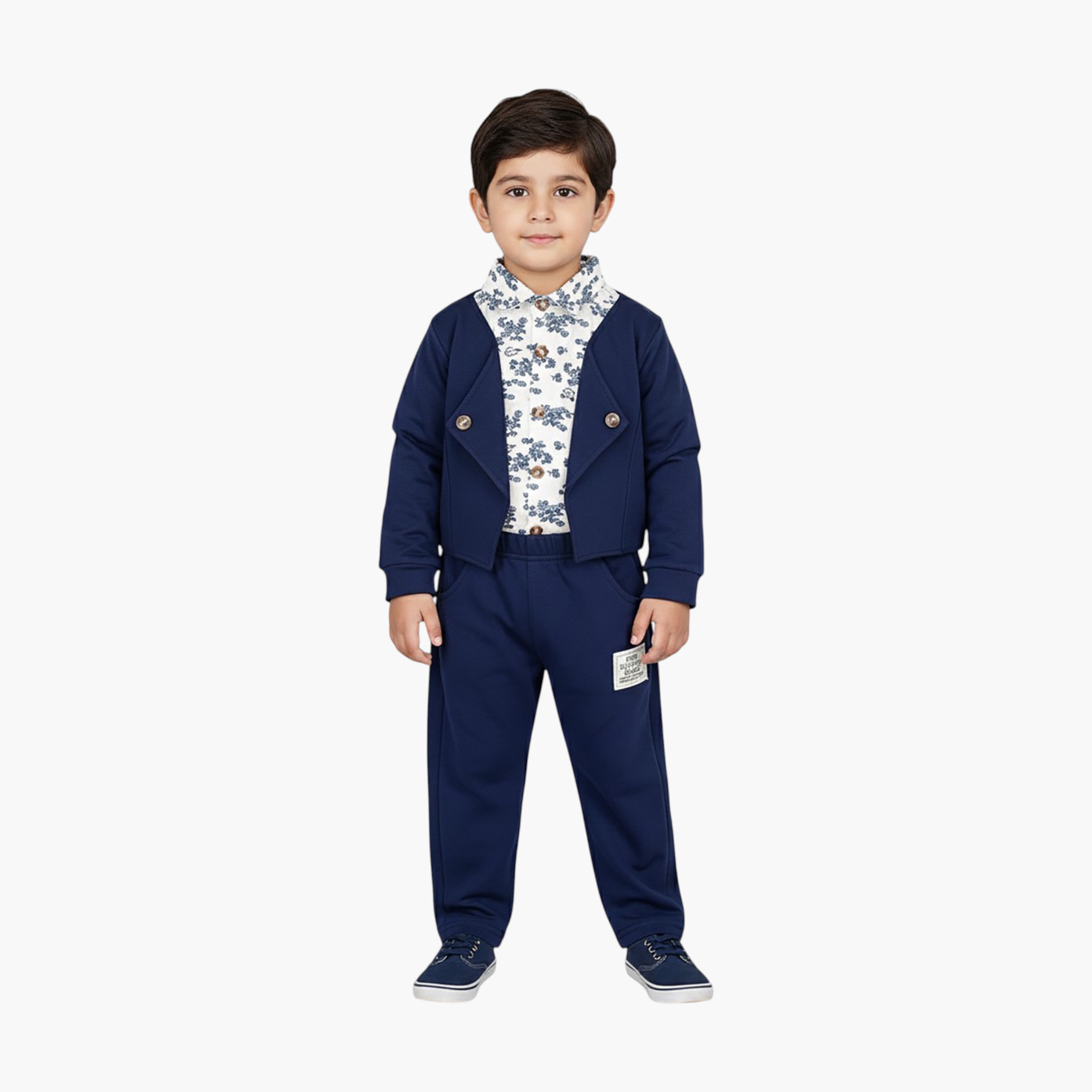 Babyqlo 2-Piece Floral Shirt, Jacket and Pants Set-boys-clothing-setsandcoords-image-1