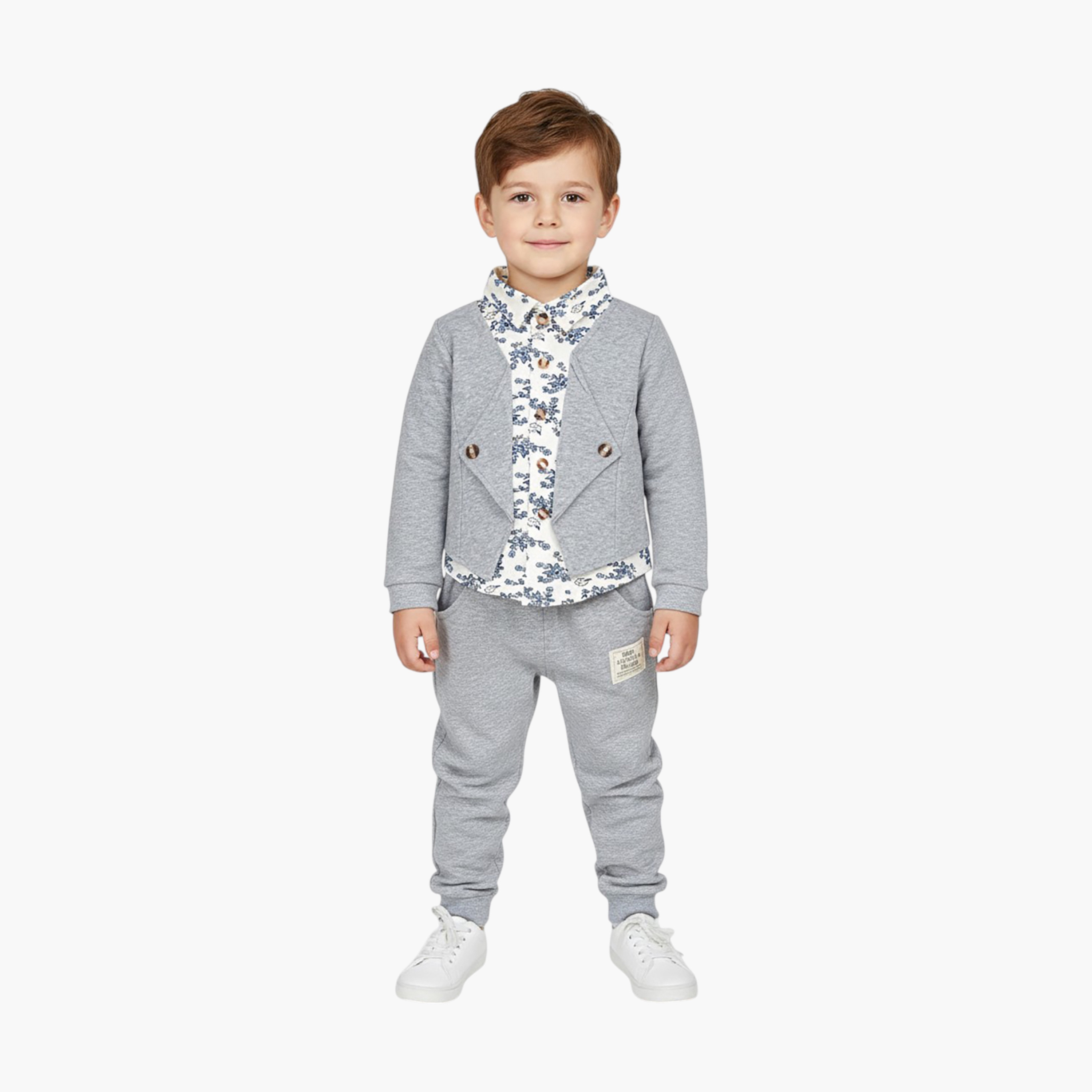 Babyqlo 2-Piece Floral Shirt, Jacket and Pants Set-boys-clothing-setsandcoords-image-1