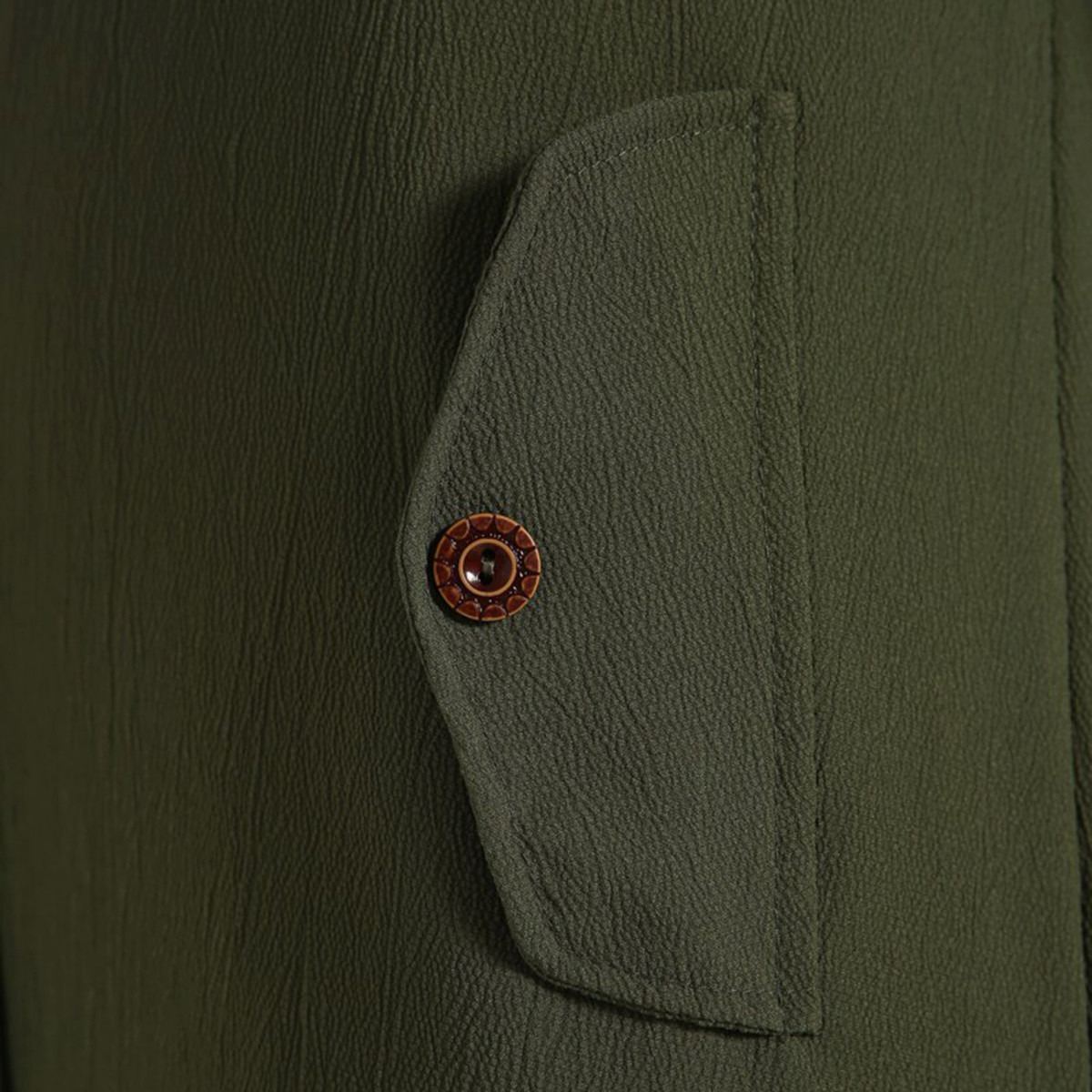 Women Solid Button Closure Abaya Tavin By Modanisa-women-arabicclothing-abayas-image-4