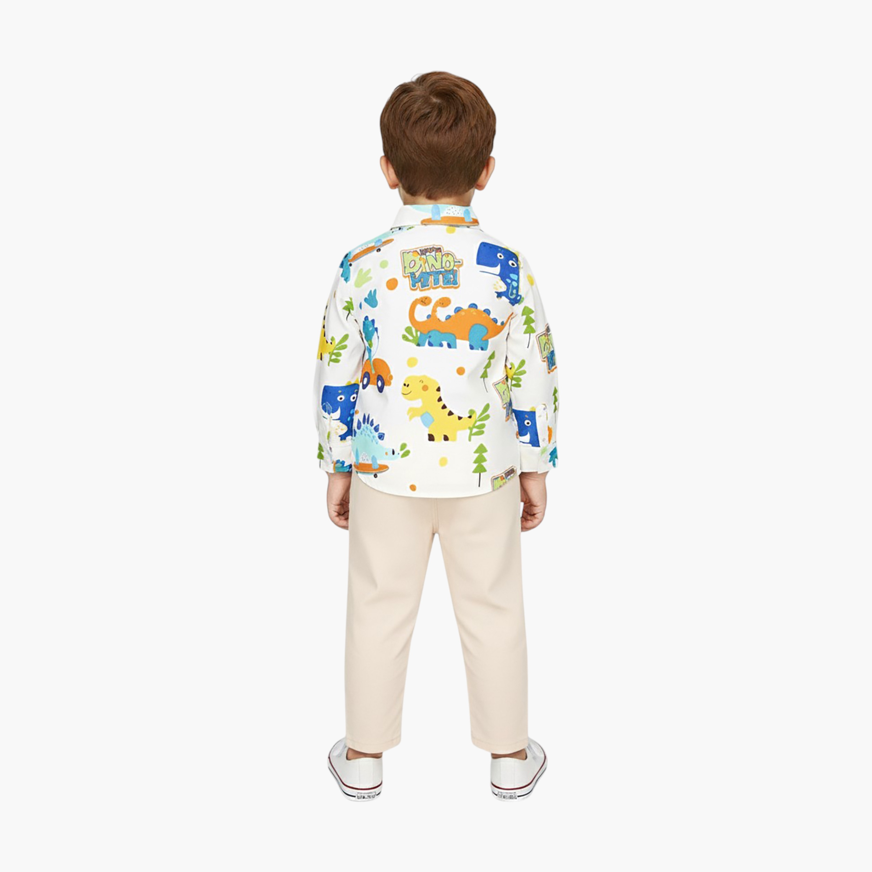 Babyqlo 2-Piece Dinosaur Printed Shirt and Pants Set-boys-clothing-setsandcoords-image-2