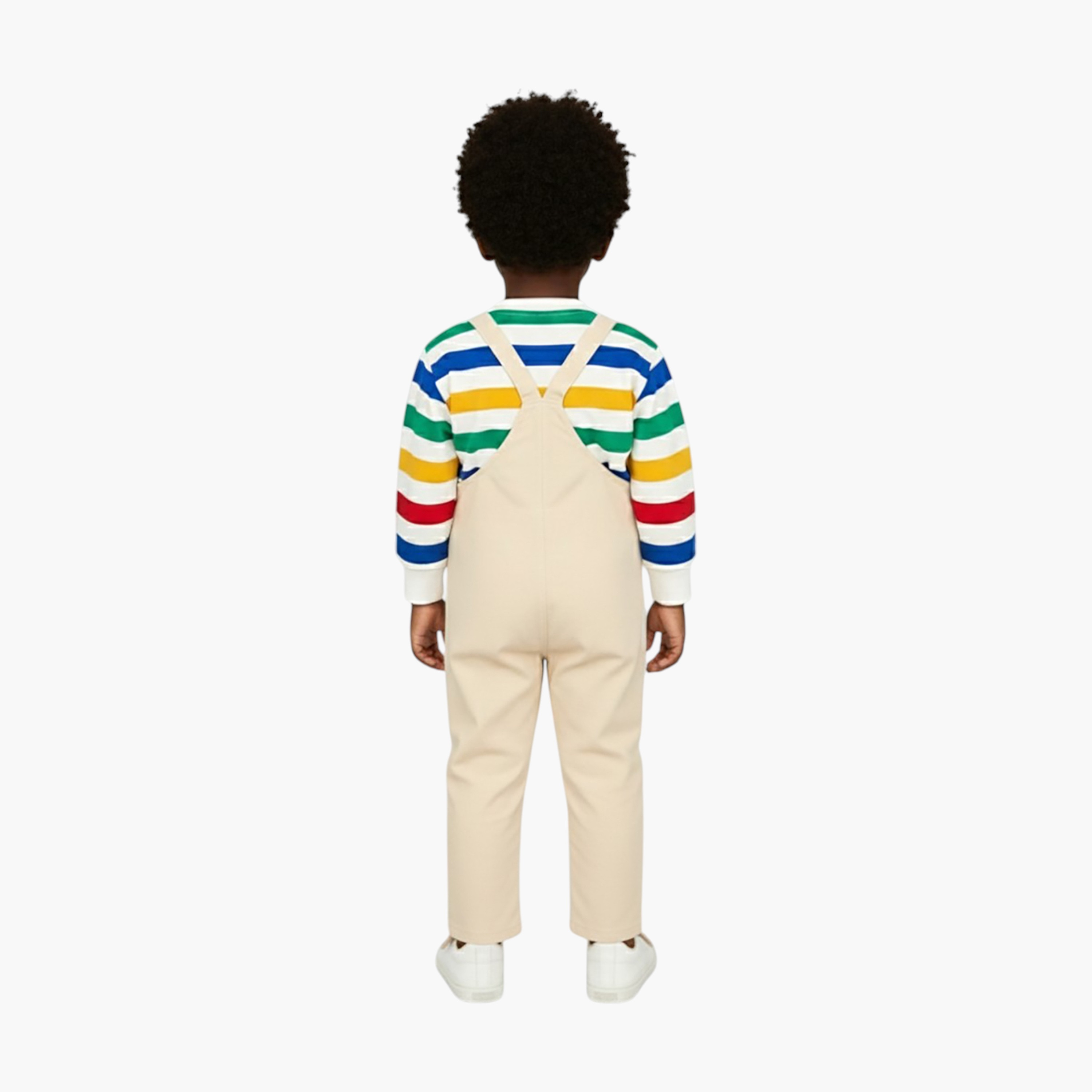 Babyqlo 2-Piece Printed Stripes Sweatshirt and Dungarees Set-boys-clothing-setsandcoords-image-2