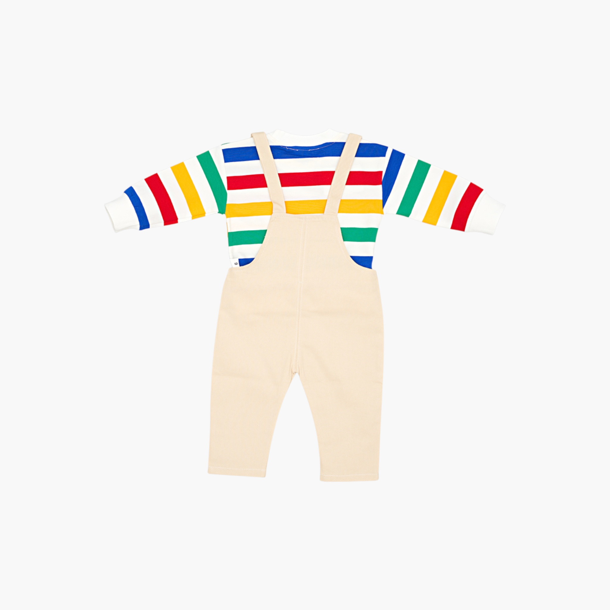 Babyqlo 2-Piece Printed Stripes Sweatshirt and Dungarees Set-boys-clothing-setsandcoords-image-4