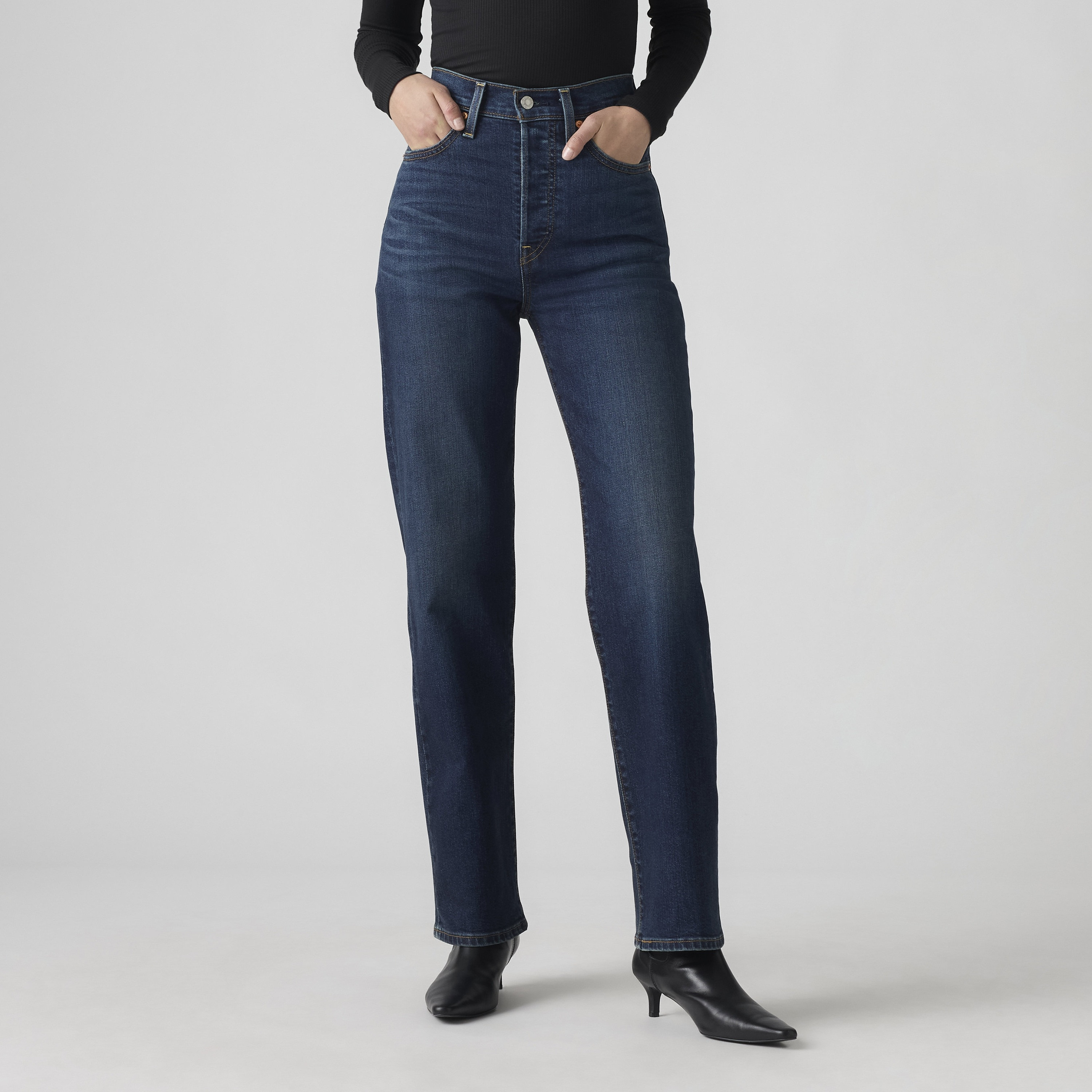 Levi's Straight Fit Indigo 5 Pocket Women's Jeans Inseam 30-women-clothing-bottoms-jeans-image-3