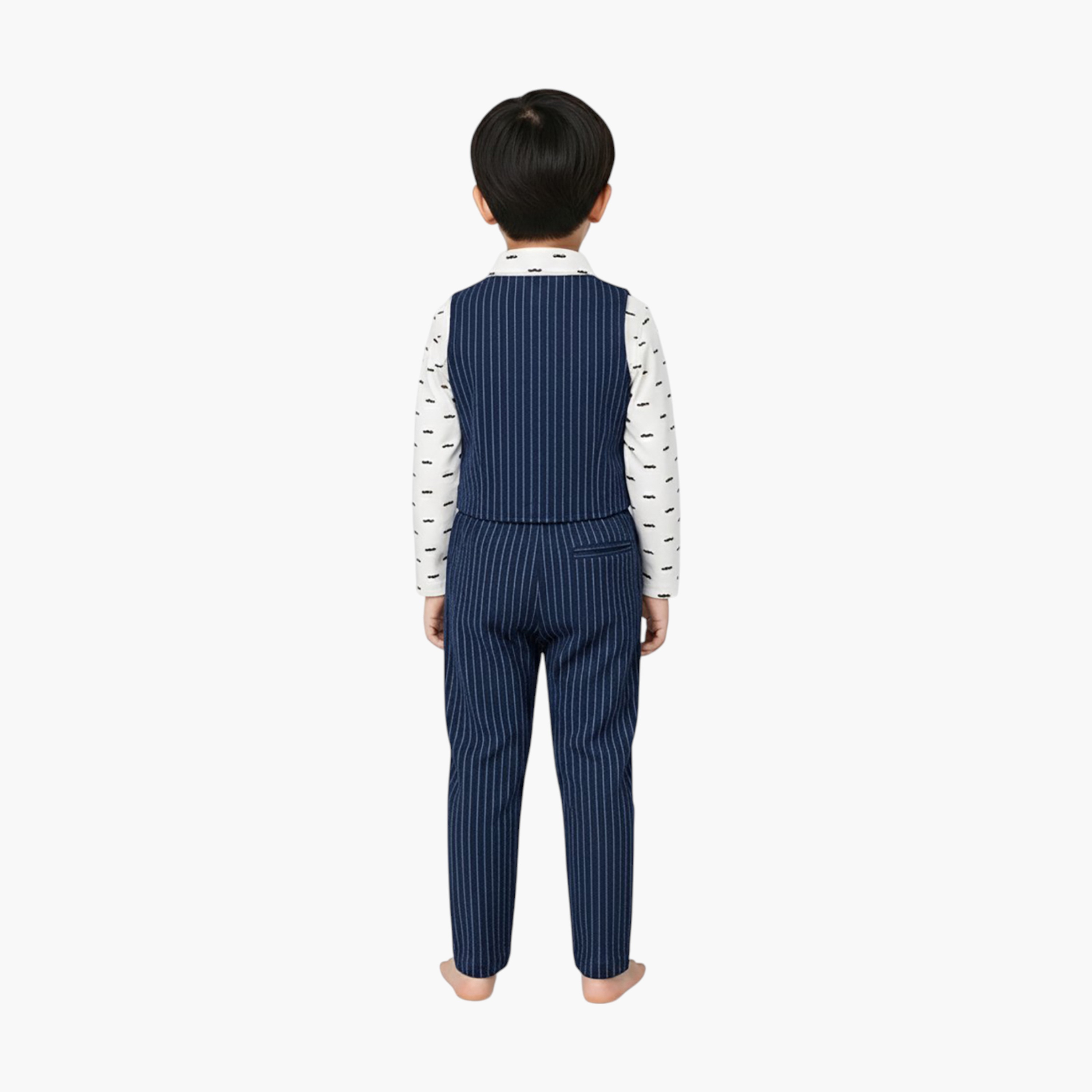 Babyqlo 3-Piece Striped Waistcoat, Mustache Printed Polo and Pants Set-boys-clothing-setsandcoords-image-2