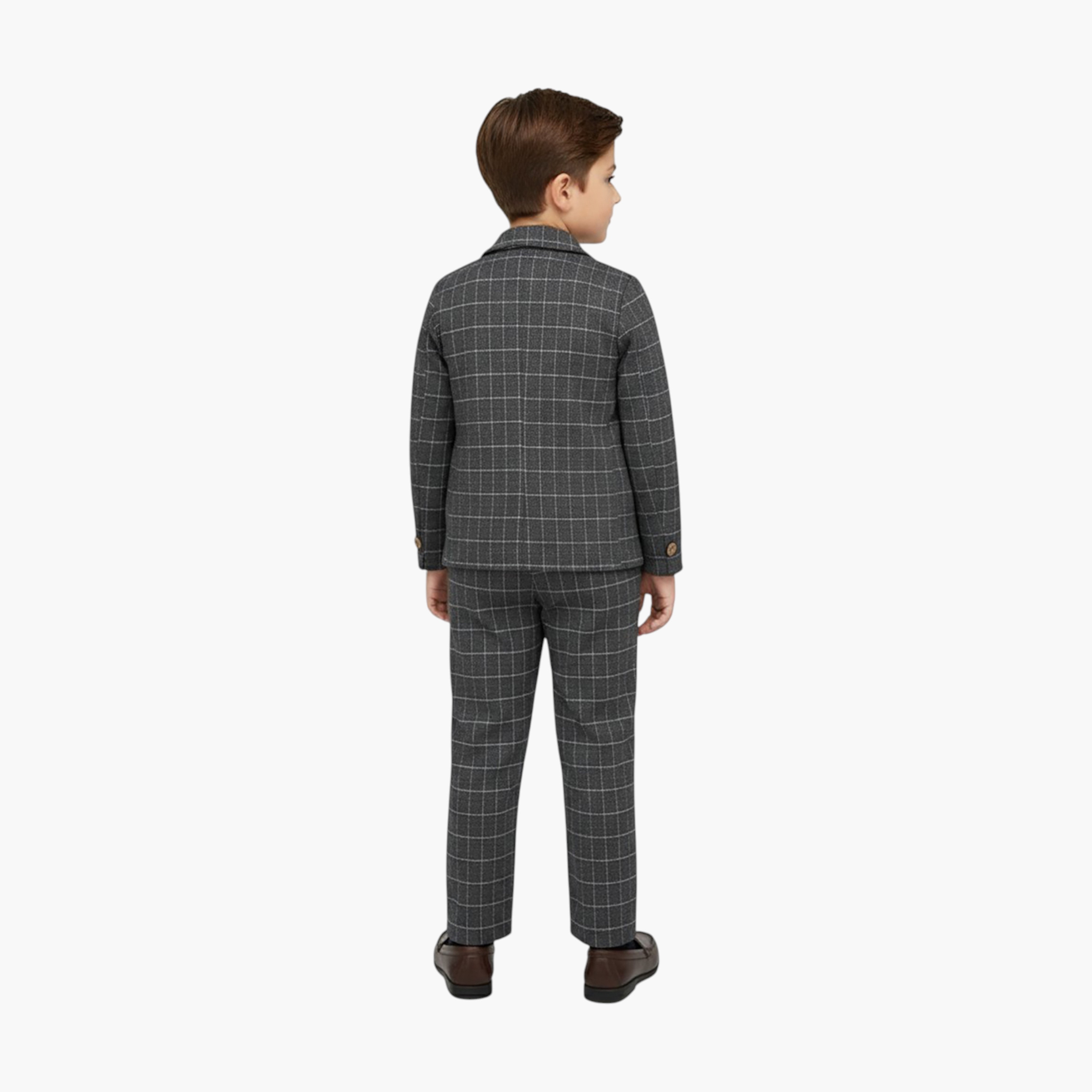 Babyqlo 4-Piece Grid Blazer, Shirt, Waistcoat and Pants Set-boys-clothing-setsandcoords-image-2