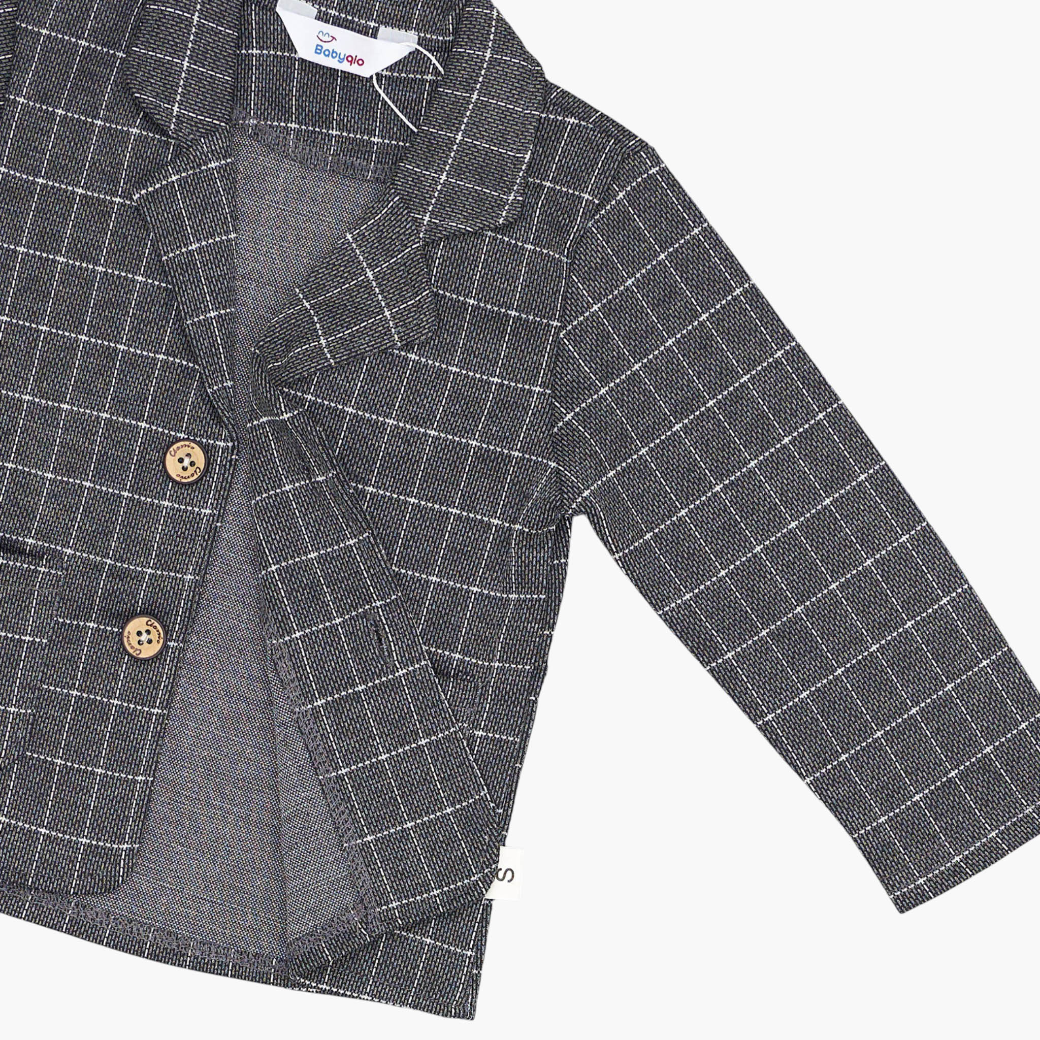 Babyqlo 4-Piece Grid Blazer, Shirt, Waistcoat and Pants Set-boys-clothing-setsandcoords-image-6