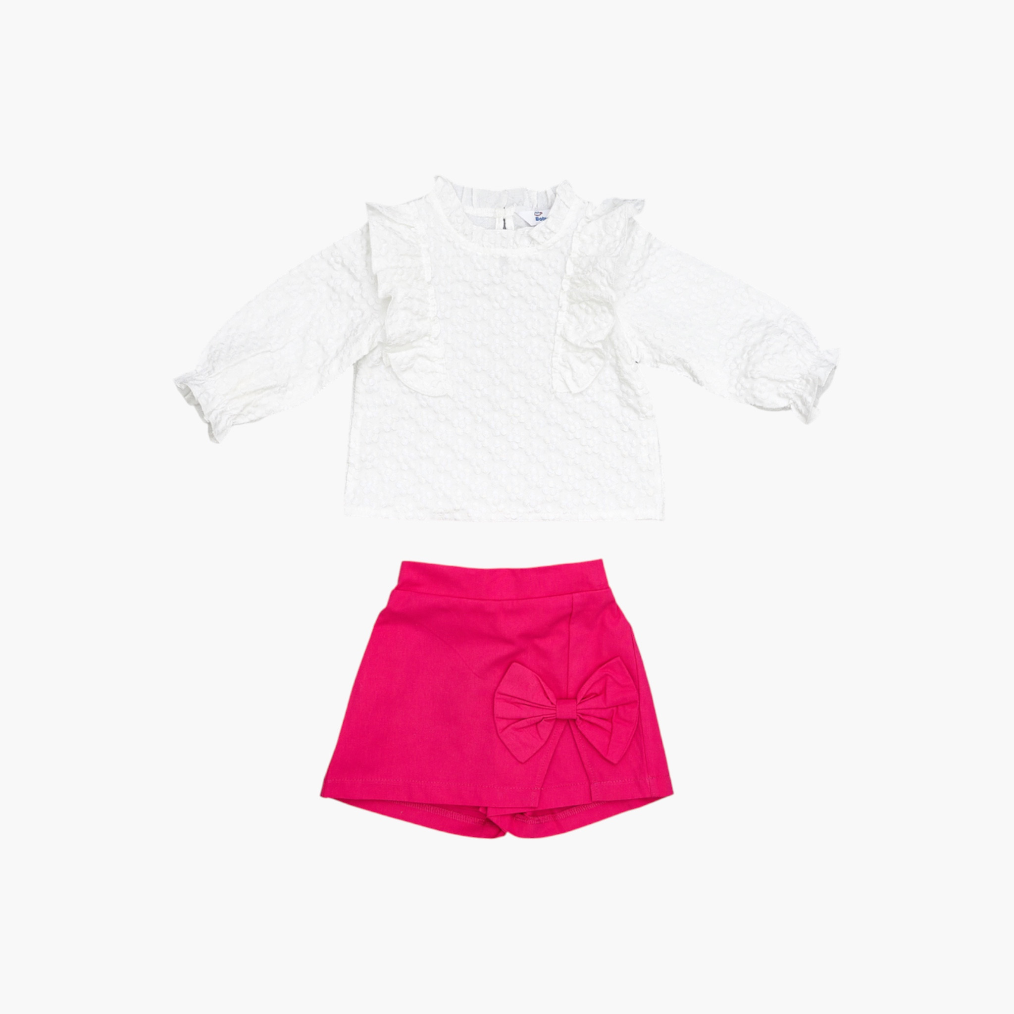 Babyqlo 2-Piece Ruffle Detailed Top with Skorts-girls-clothing-setsandcoords-image-3