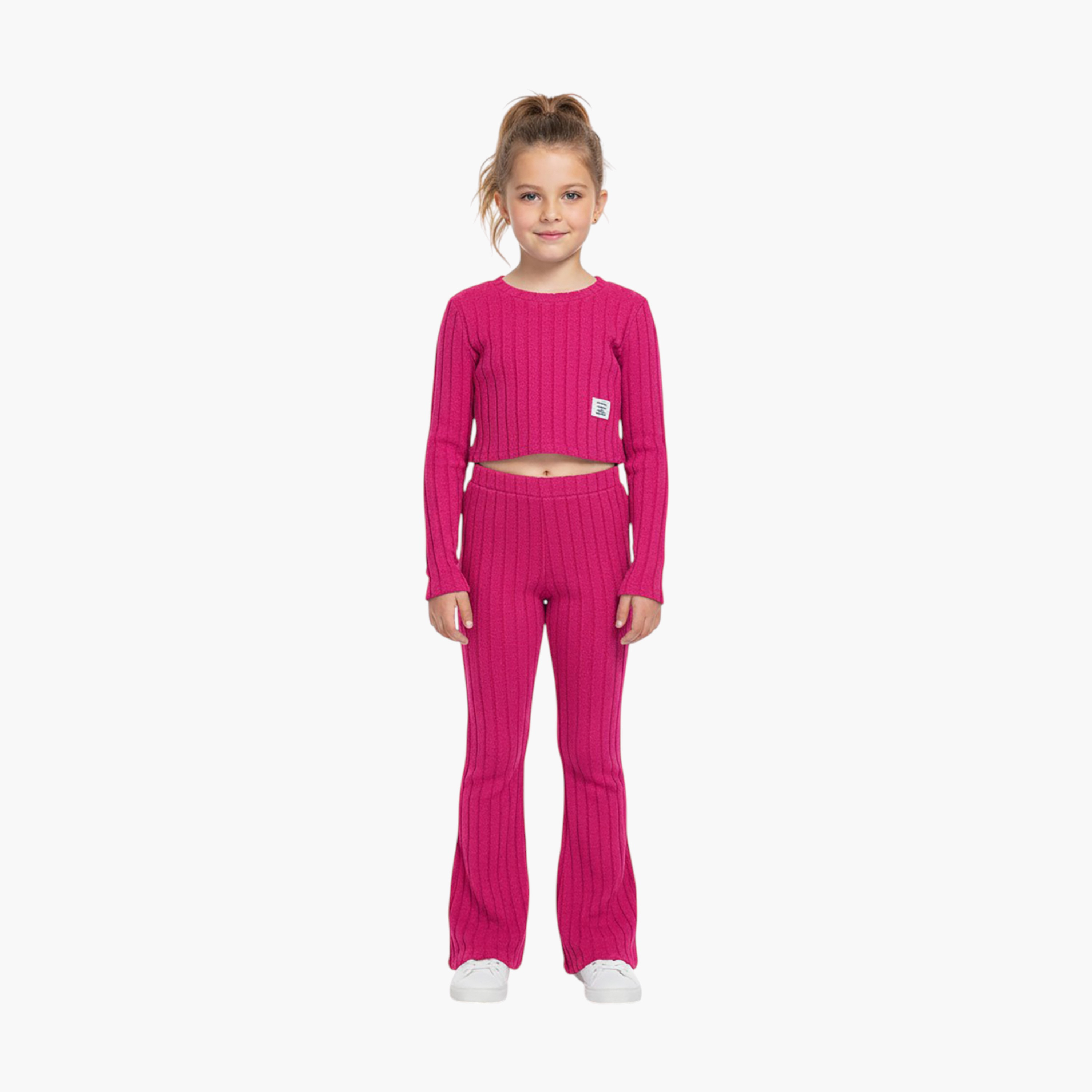 Babyqlo 2-Piece Ribbed and Flared Co-Ord Set-girls-clothing-setsandcoords-image-1