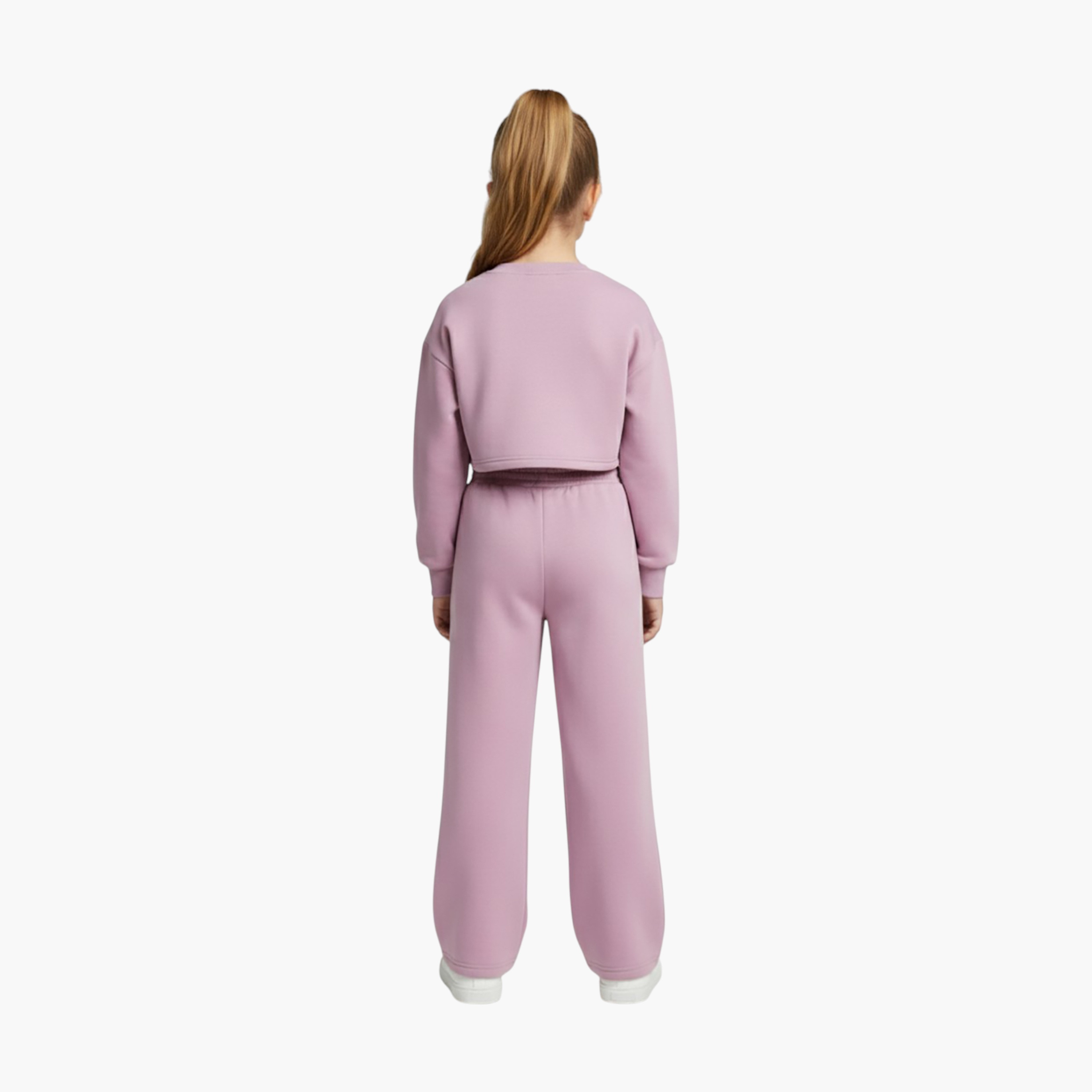 Babyqlo 2-Piece Cropped Sweatshirt with Flared Pants-girls-clothing-setsandcoords-image-2