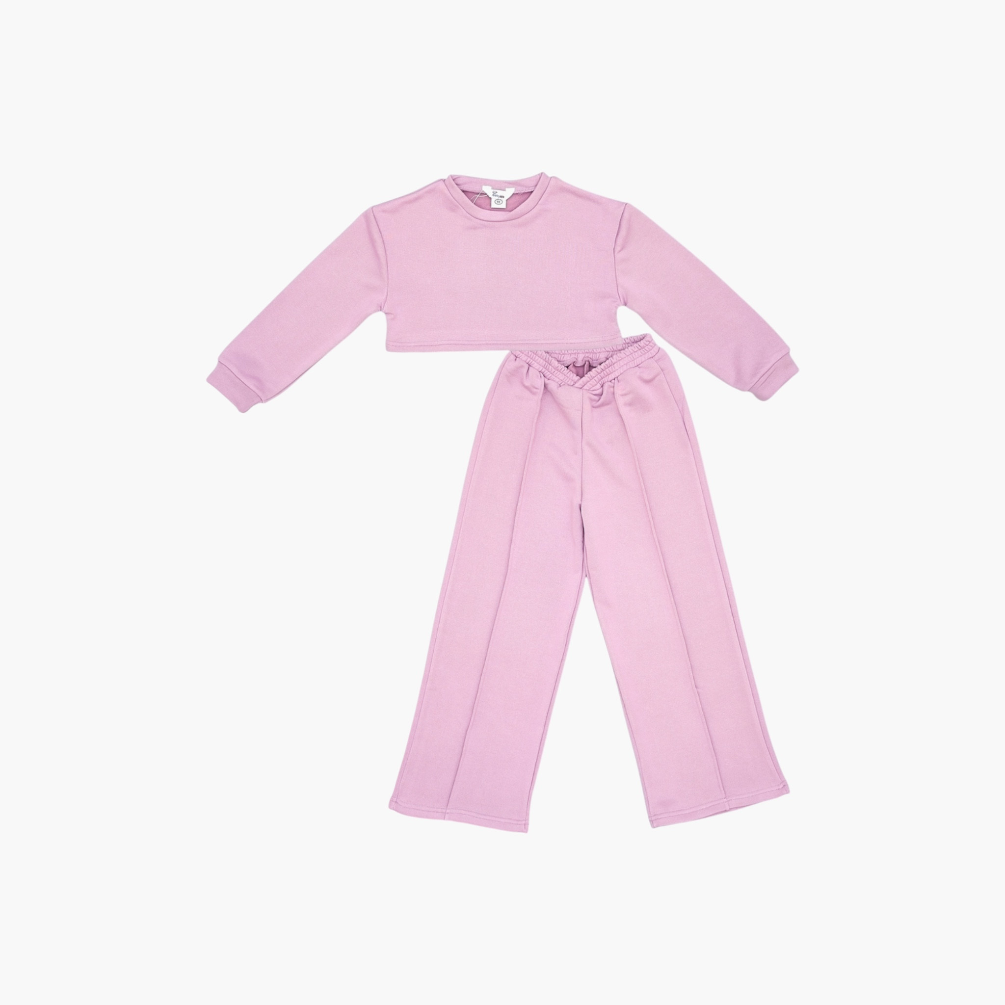 Babyqlo 2-Piece Cropped Sweatshirt with Flared Pants-girls-clothing-setsandcoords-image-3