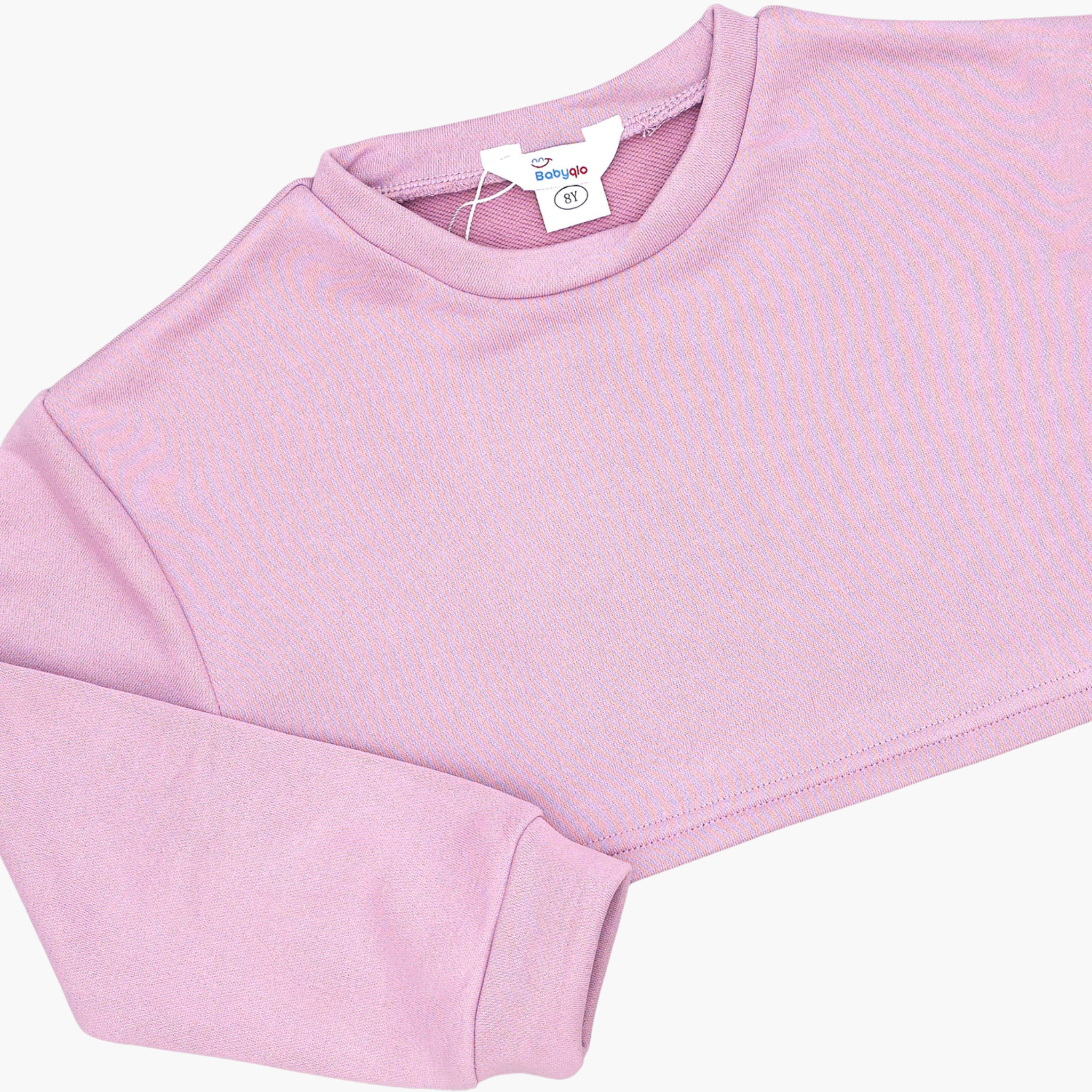 Babyqlo 2-Piece Cropped Sweatshirt with Flared Pants-girls-clothing-setsandcoords-image-7