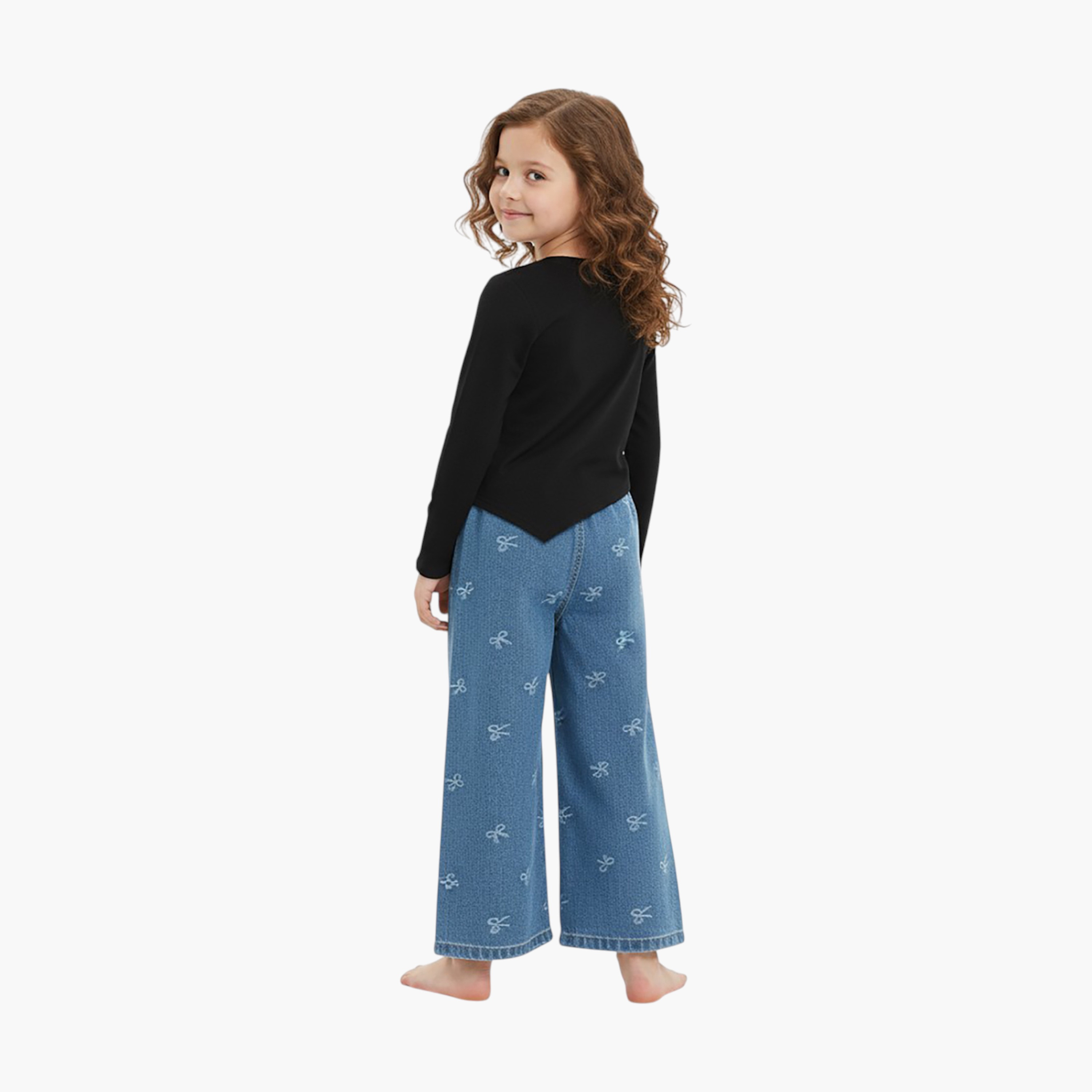 Babyqlo 2-Piece Butterfly Printed Top with Jeans-girls-clothing-setsandcoords-image-2