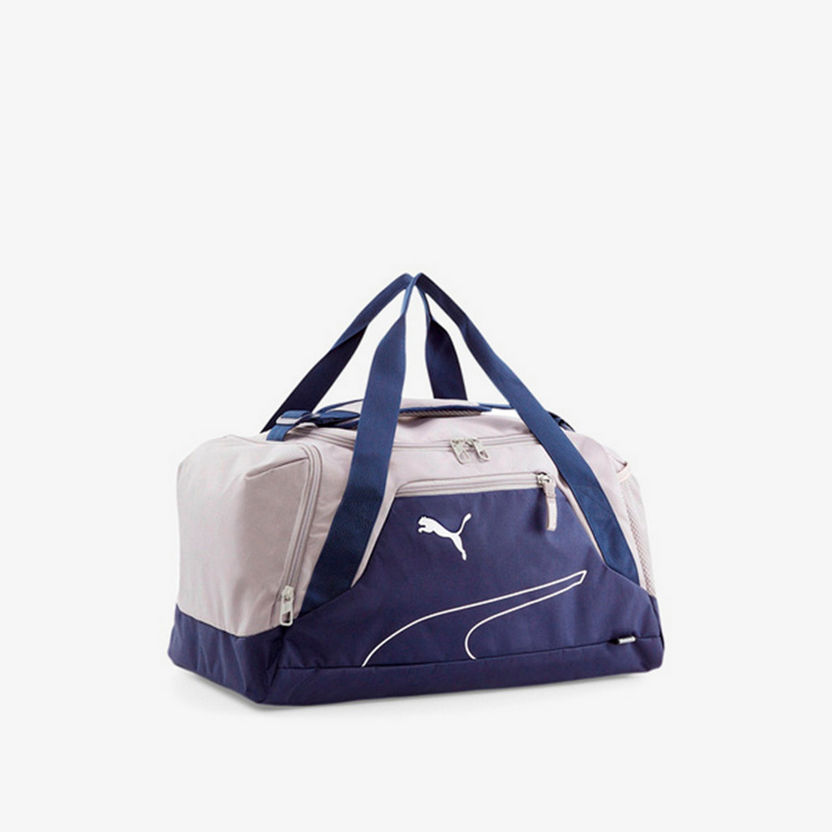 Puma Logo Print Duffle Bag with Adjustable Strap and Zip Closure-Duffle Bags-image-0