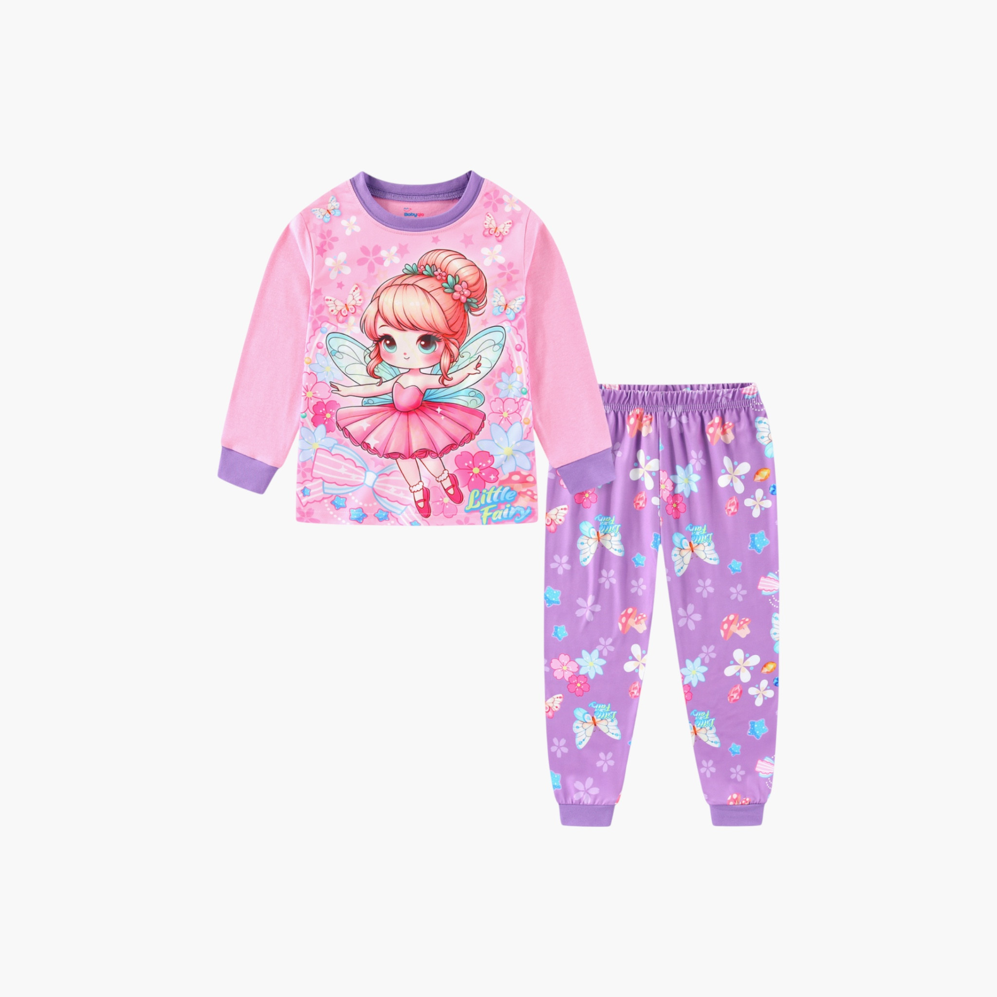 Babyqlo 2-Piece Princess Fairy Printed Glow in the Dark Pyjama Set-girls-clothing-setsandcoords-image-4