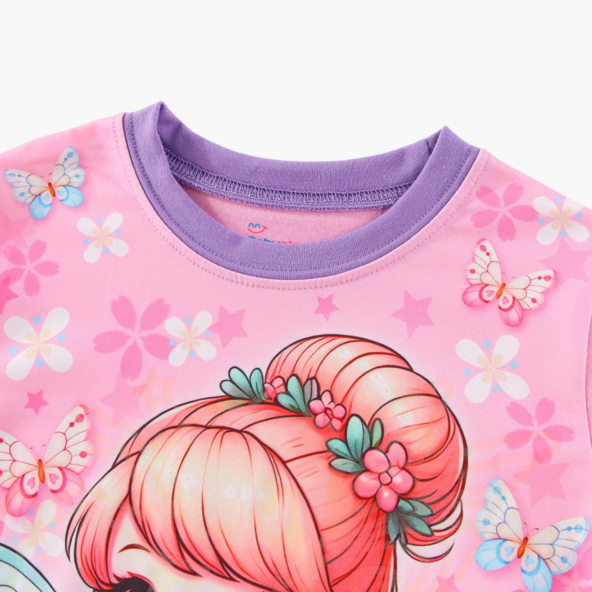 Babyqlo 2-Piece Princess Fairy Printed Glow in the Dark Pyjama Set-girls-clothing-setsandcoords-image-6