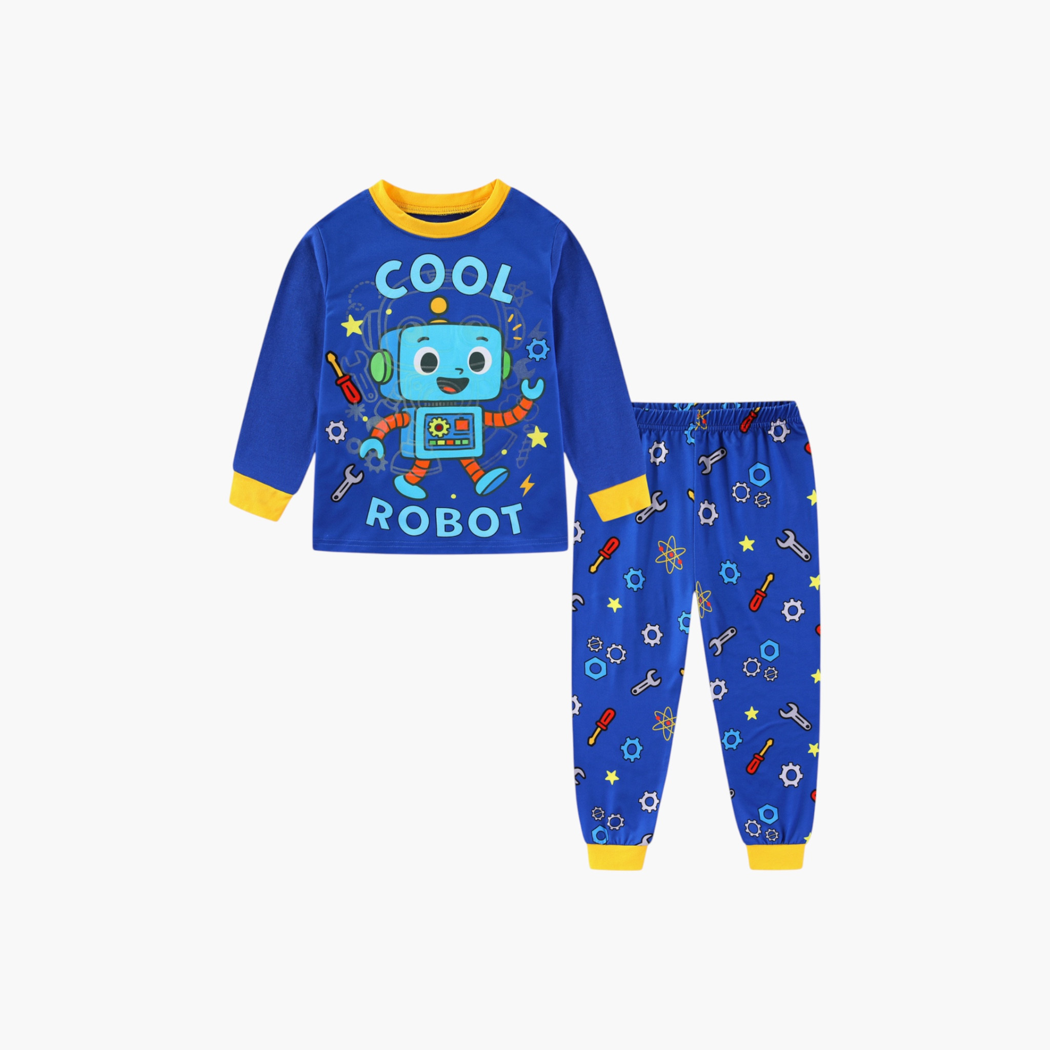 Babyqlo 2-Piece Robot Printed Glow in the Dark Pyjama Set-boys-clothing-setsandcoords-image-4