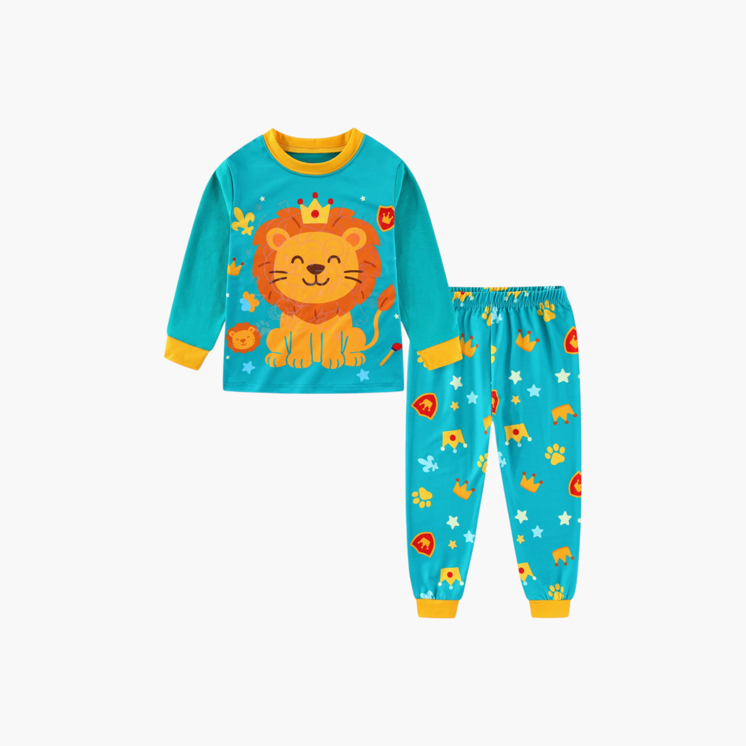 Babyqlo 2-Piece Lion Printed Glow in the Dark Pyjama Set-boys-clothing-setsandcoords-image-4
