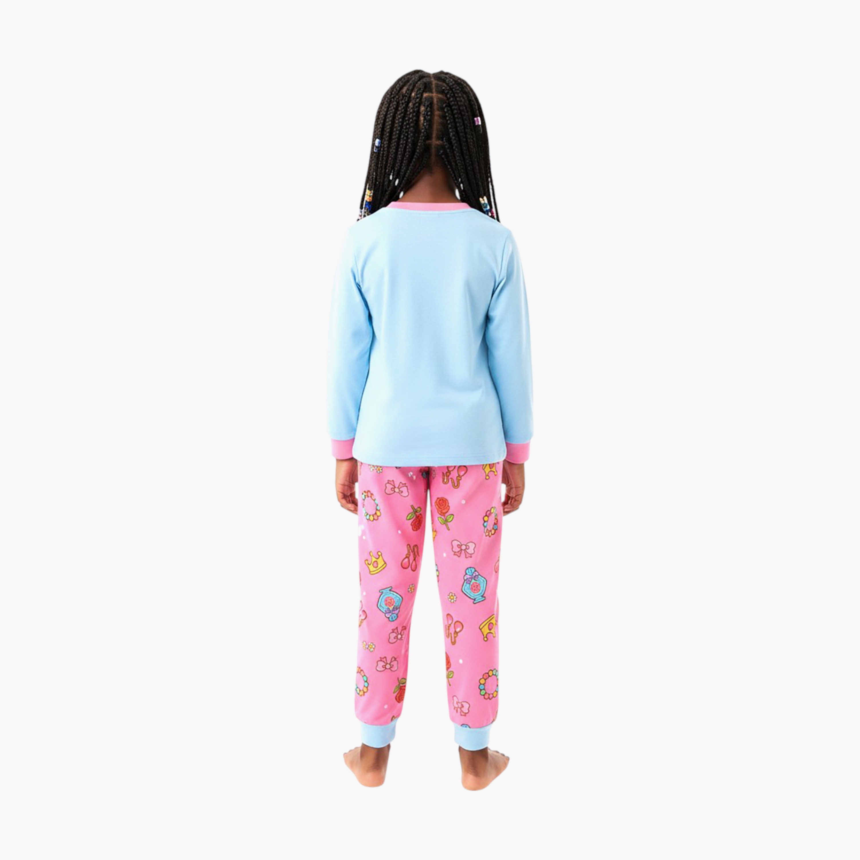 Babyqlo 2-Piece Princess Printed Glow in the Dark Pyjama Set-girls-clothing-setsandcoords-image-3