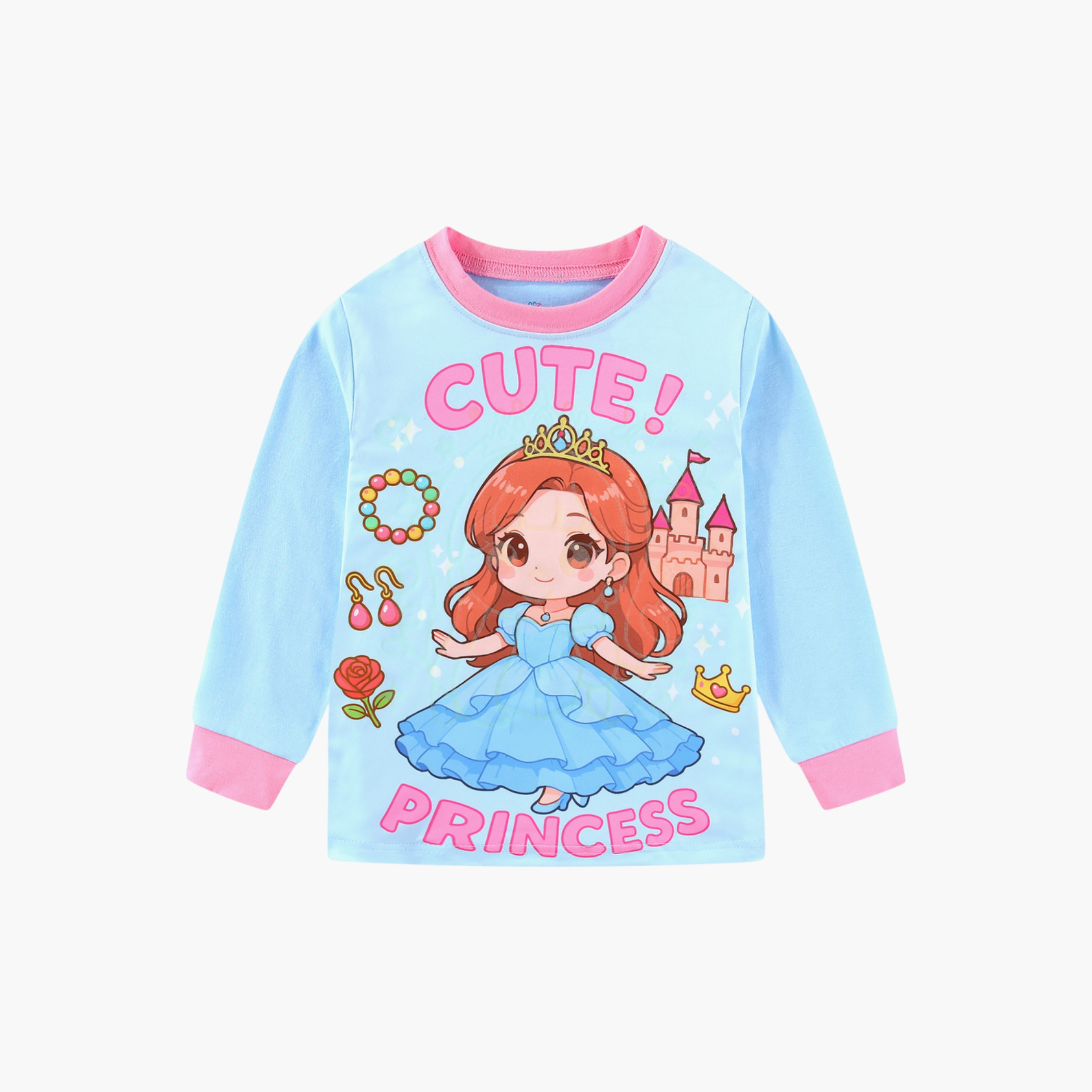 Babyqlo 2-Piece Princess Printed Glow in the Dark Pyjama Set-girls-clothing-setsandcoords-image-5