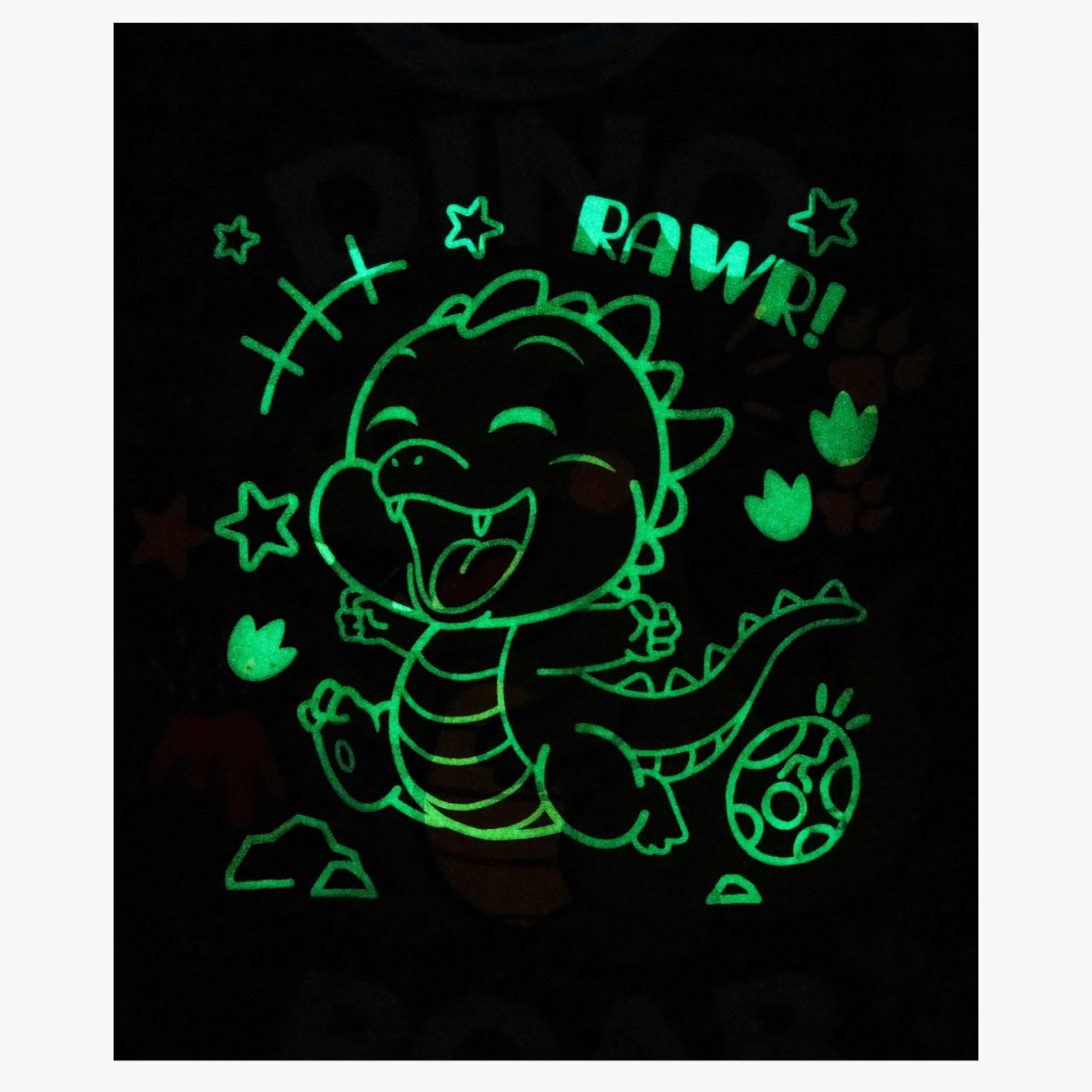 Babyqlo 2-Piece Dinosaur Printed Glow in the Dark Pyjama Set-boys-clothing-setsandcoords-image-5