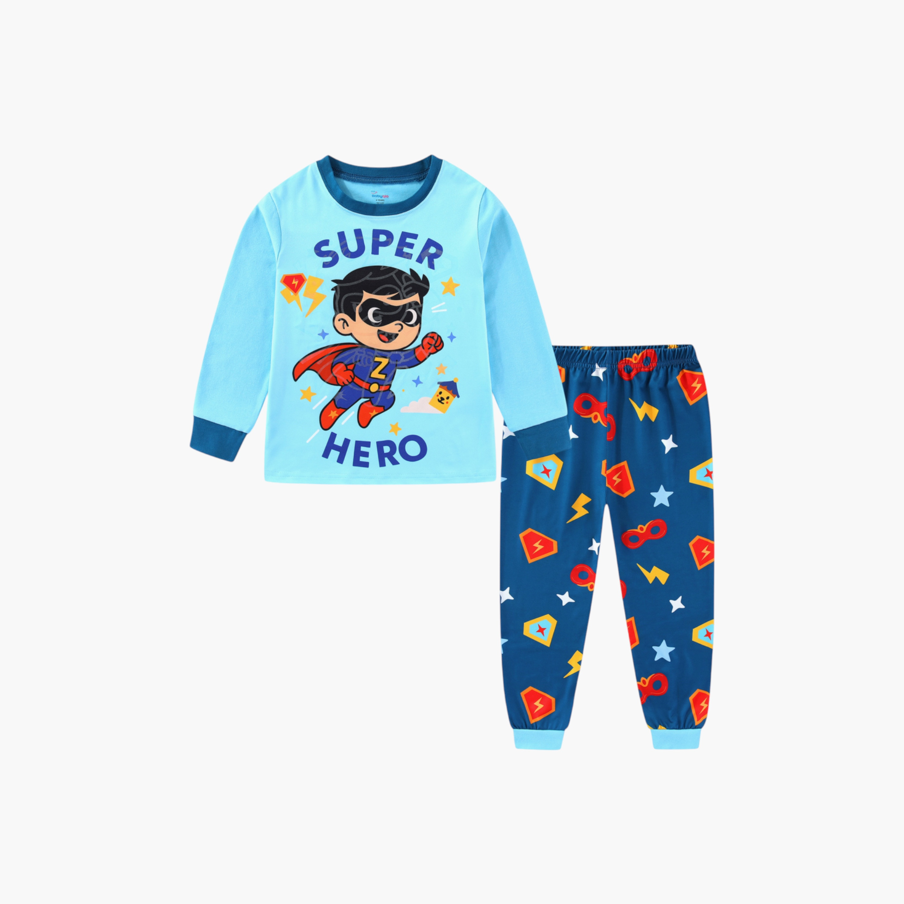 Babyqlo 2-Piece Superhero Printed Glow in the Dark Pyjama Set-boys-clothing-setsandcoords-image-4