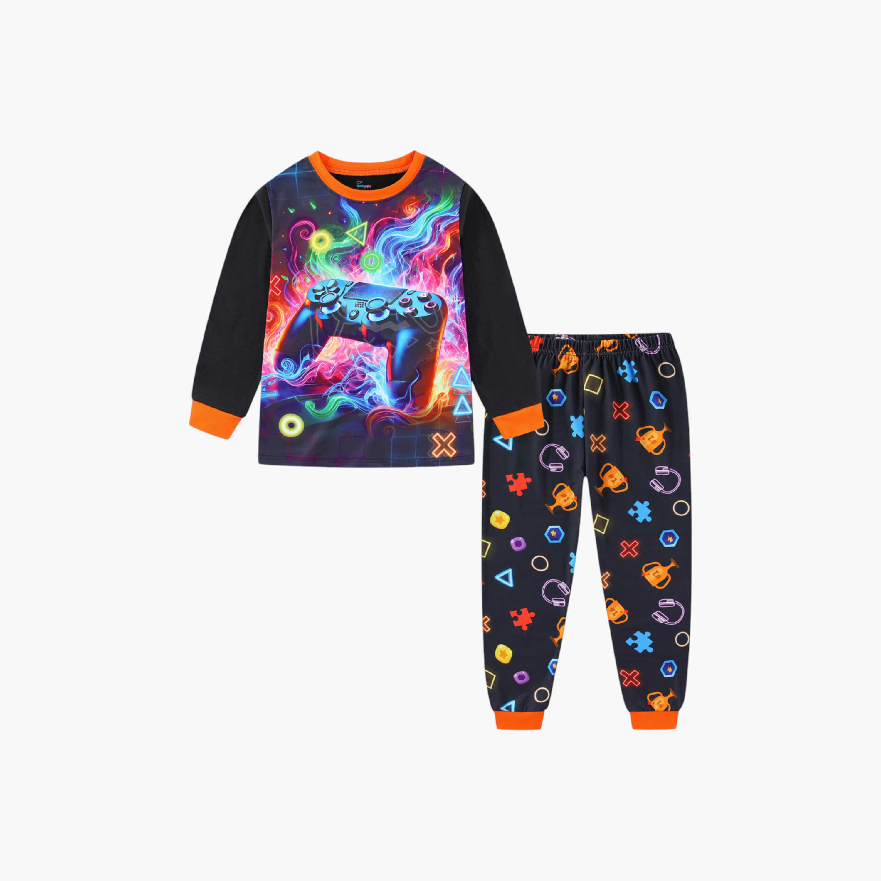 Babyqlo 2-Piece Video Game Printed Glow in the Dark Pyjama Set-boys-clothing-setsandcoords-image-4