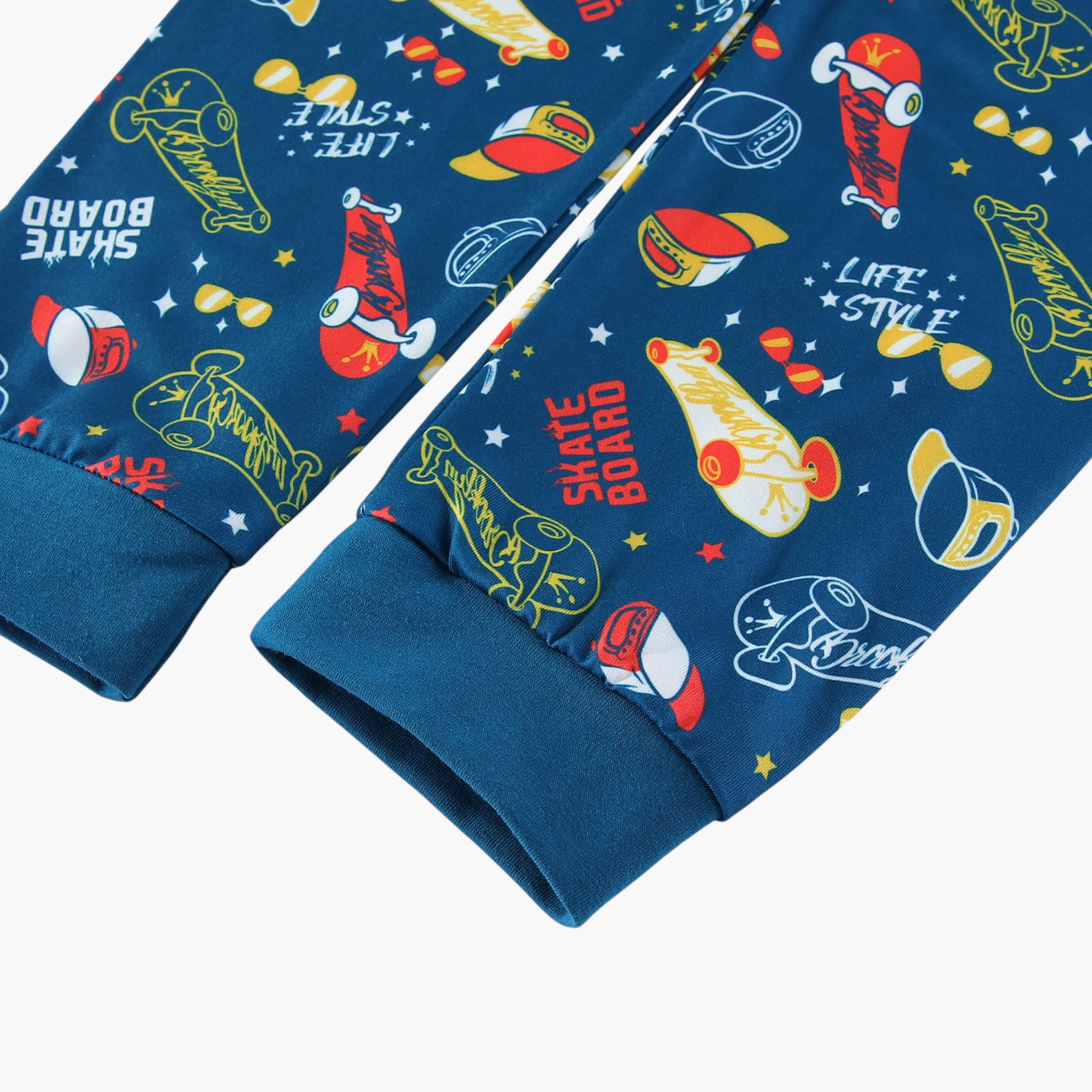 Babyqlo 2-Piece Skateboard Printed Glow in the Dark Pyjama Set-boys-clothing-setsandcoords-image-8