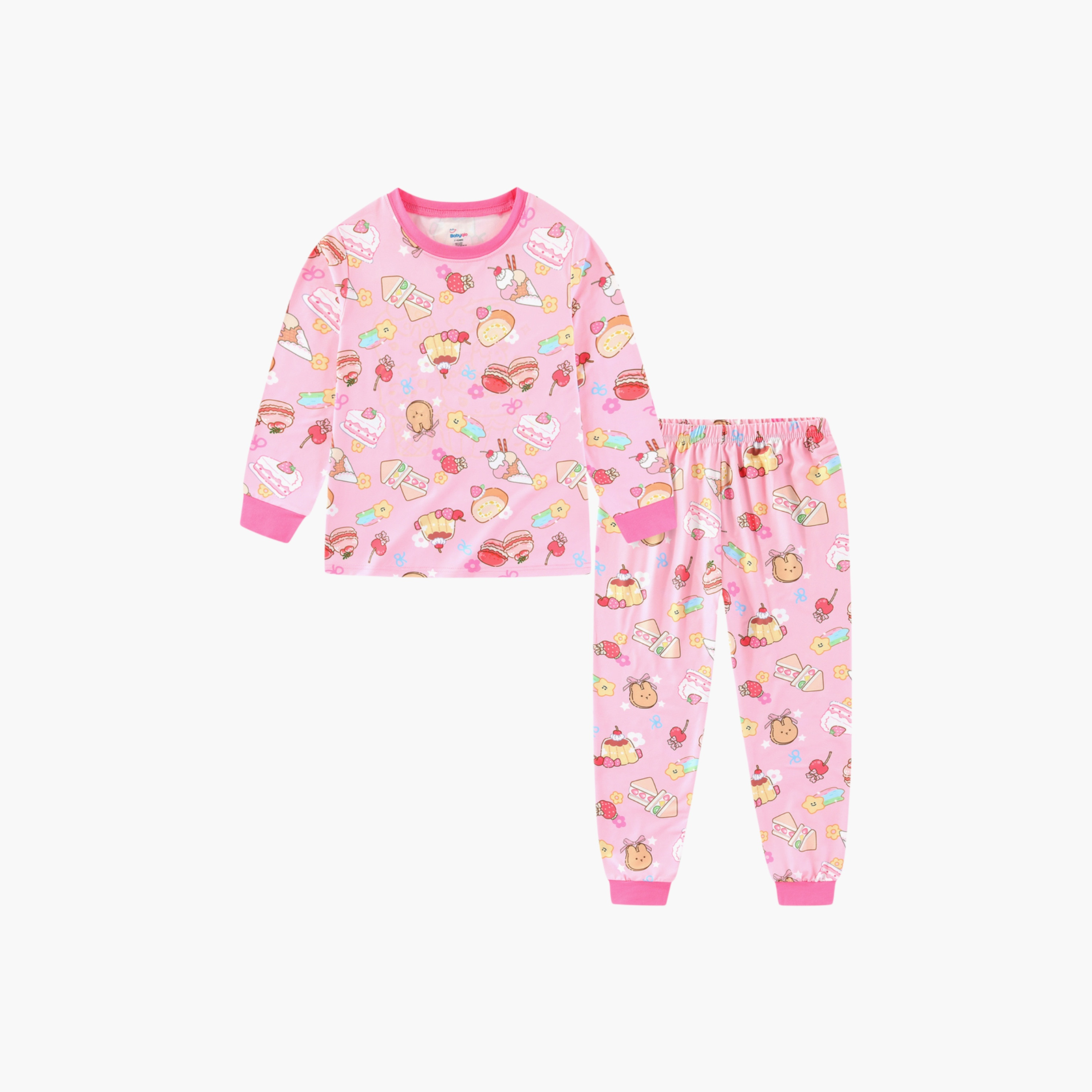Babyqlo 2-Piece Sweet Treats Printed Glow in the Dark Pyjama Set-girls-clothing-setsandcoords-image-4