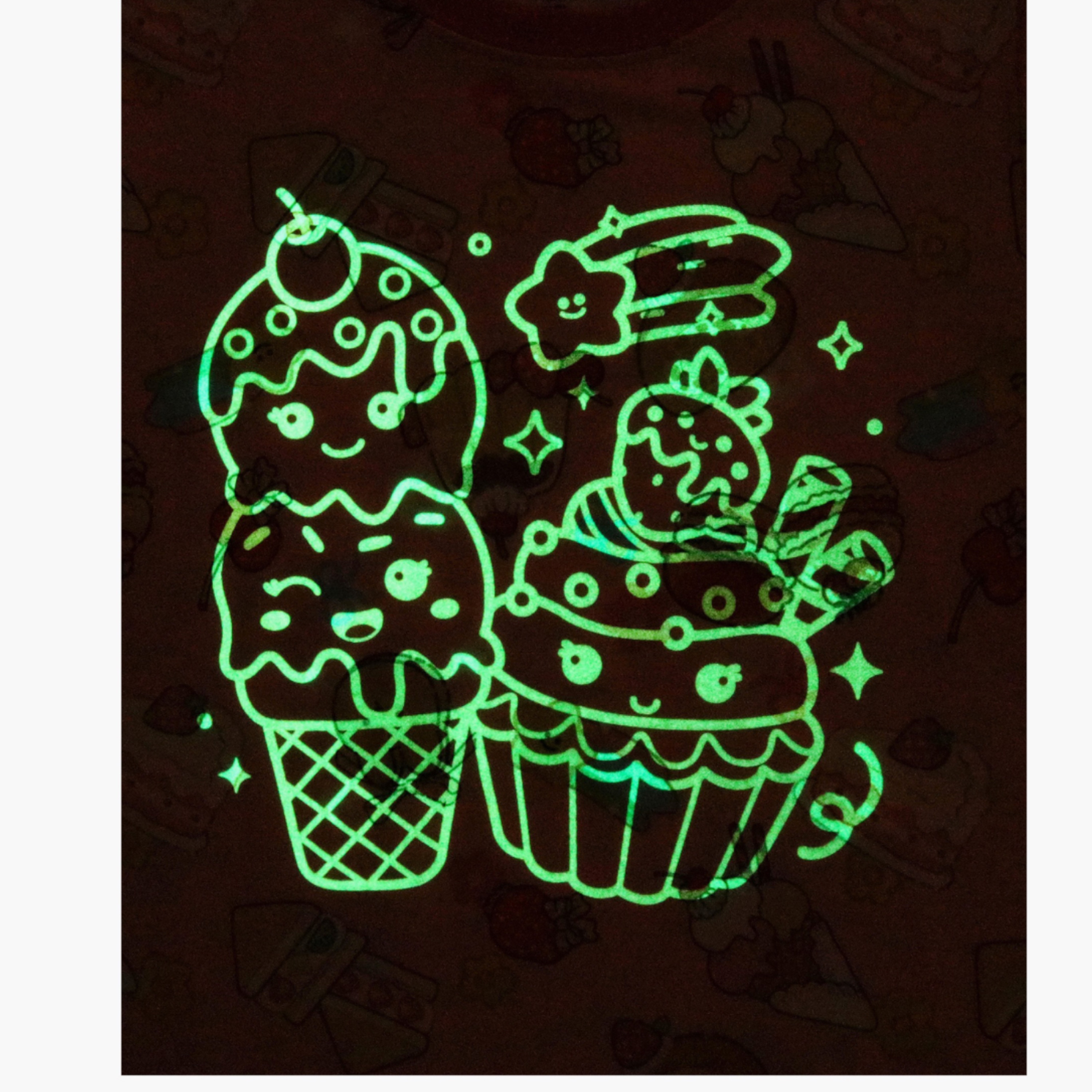 Babyqlo 2-Piece Sweet Treats Printed Glow in the Dark Pyjama Set-girls-clothing-setsandcoords-image-5