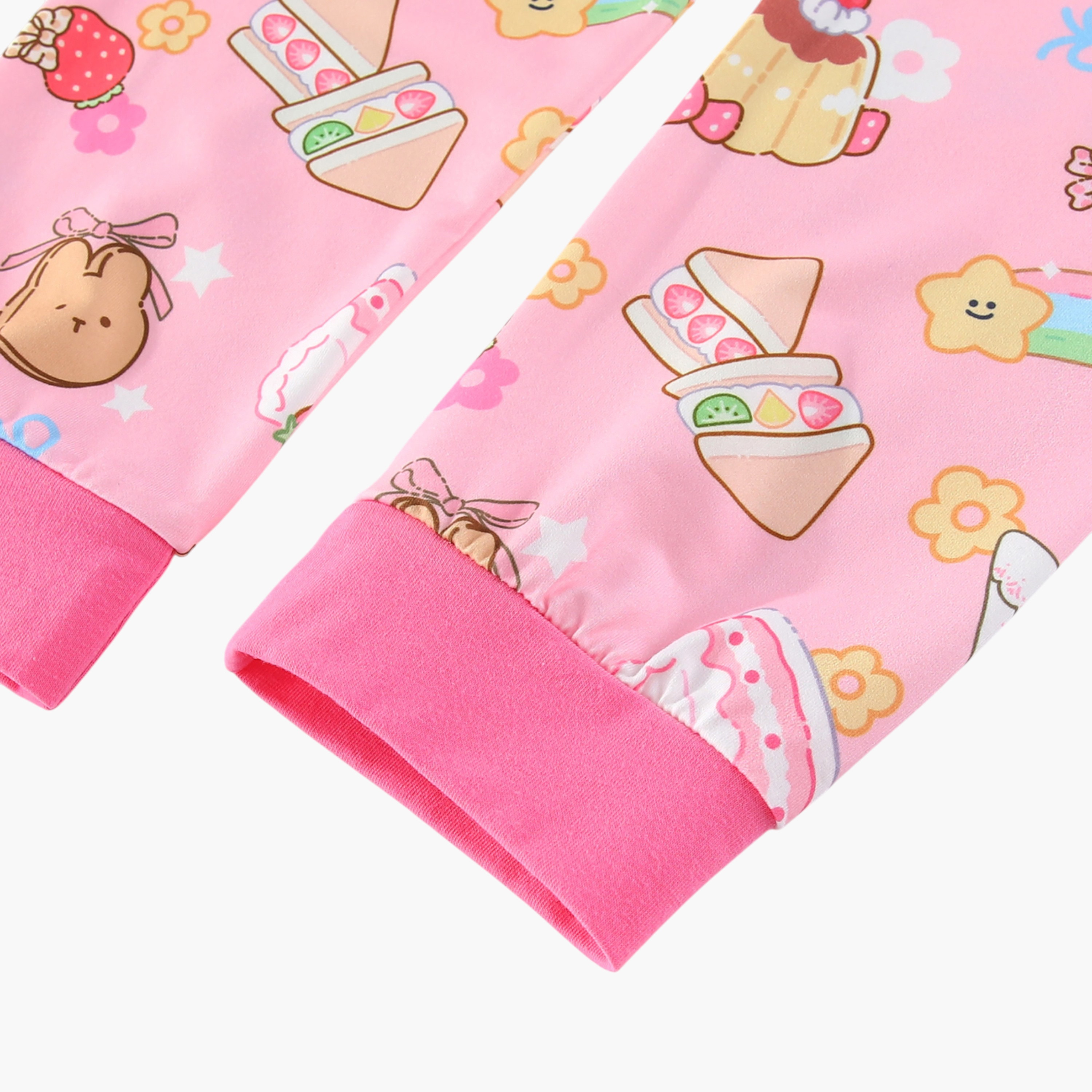 Babyqlo 2-Piece Sweet Treats Printed Glow in the Dark Pyjama Set-girls-clothing-setsandcoords-image-9