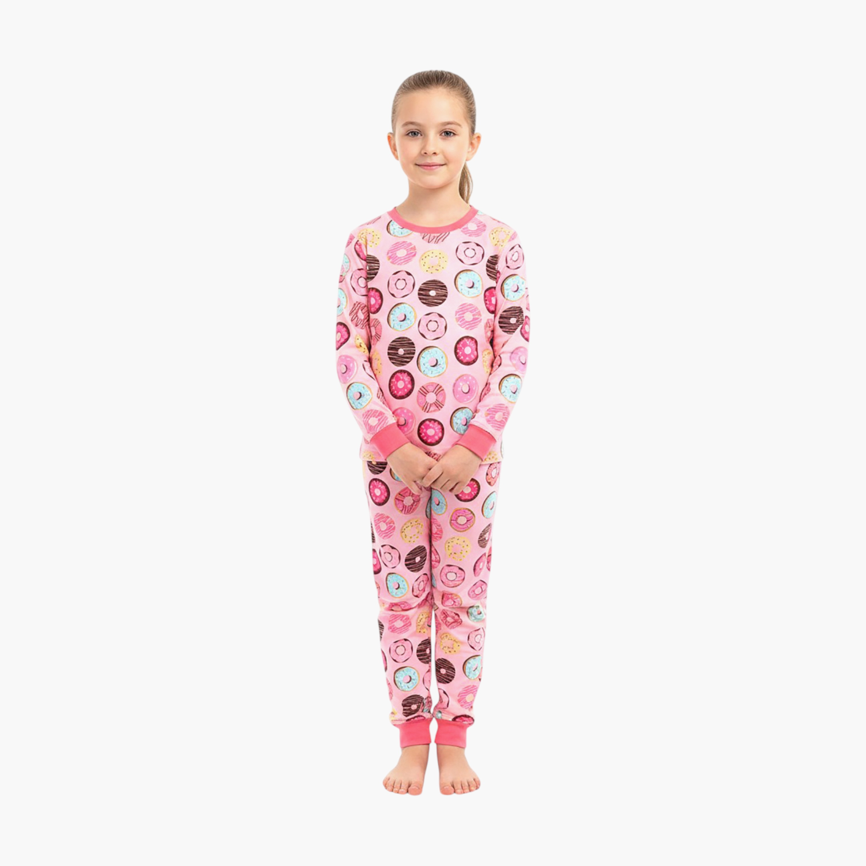 Babyqlo 2-Piece Donut Printed Glow in the Dark Pyjama Set-girls-clothing-setsandcoords-image-2