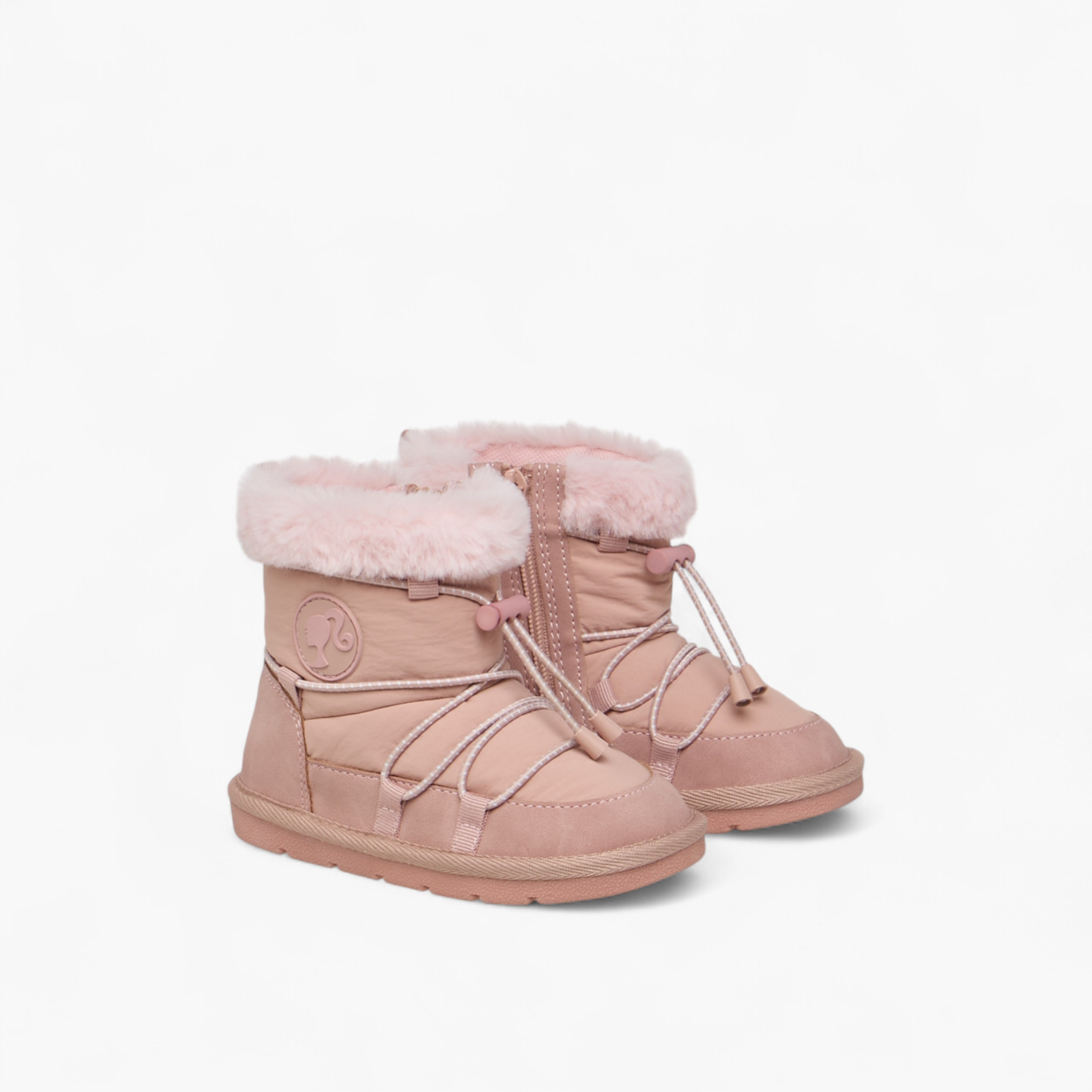 Barbie Drawstring Accent Ankle Boots with Zip Closure-girls-shoes-boots-image-1