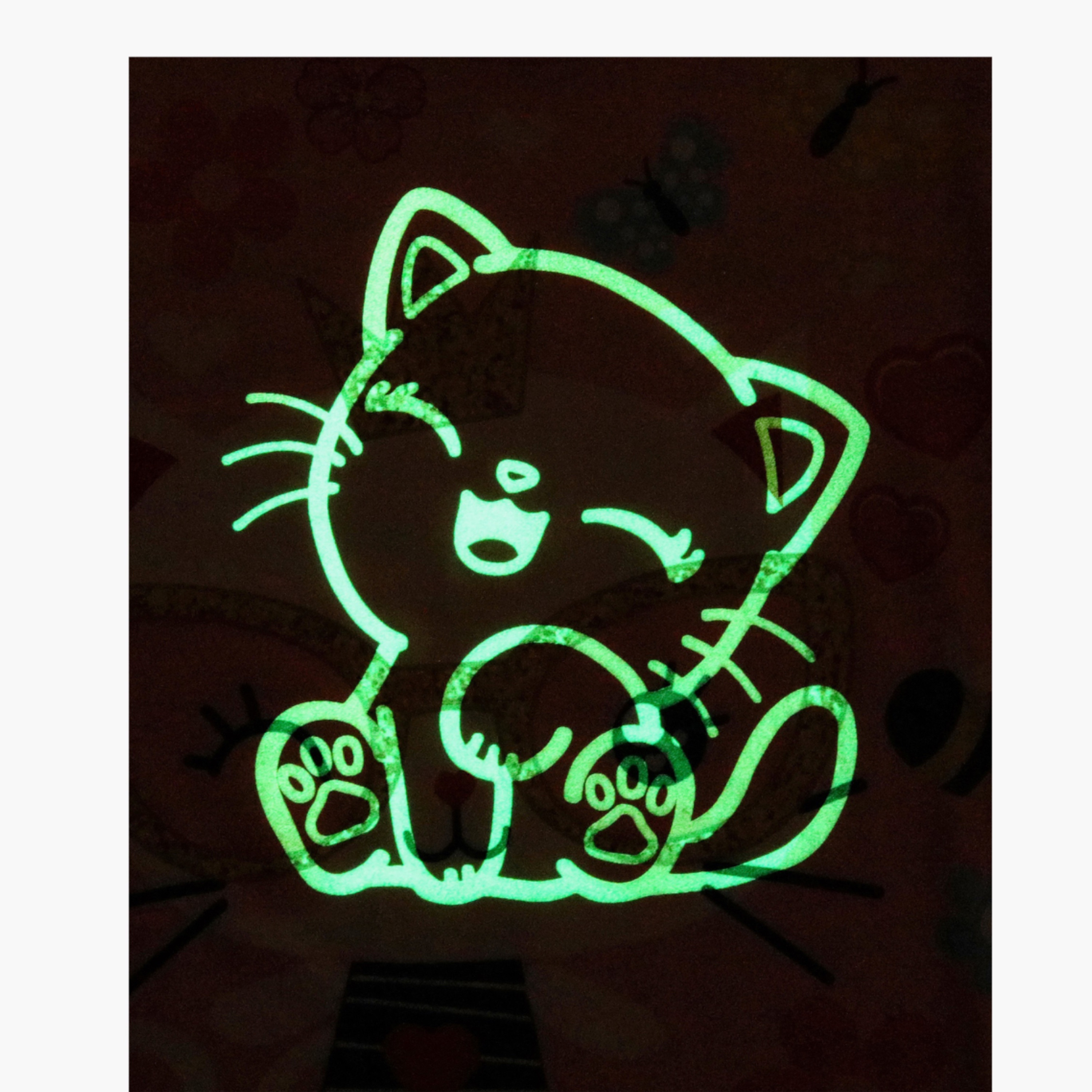 Babyqlo 2-Piece Cat Princess Printed Glow in the Dark Pyjama Set-girls-clothing-setsandcoords-image-4