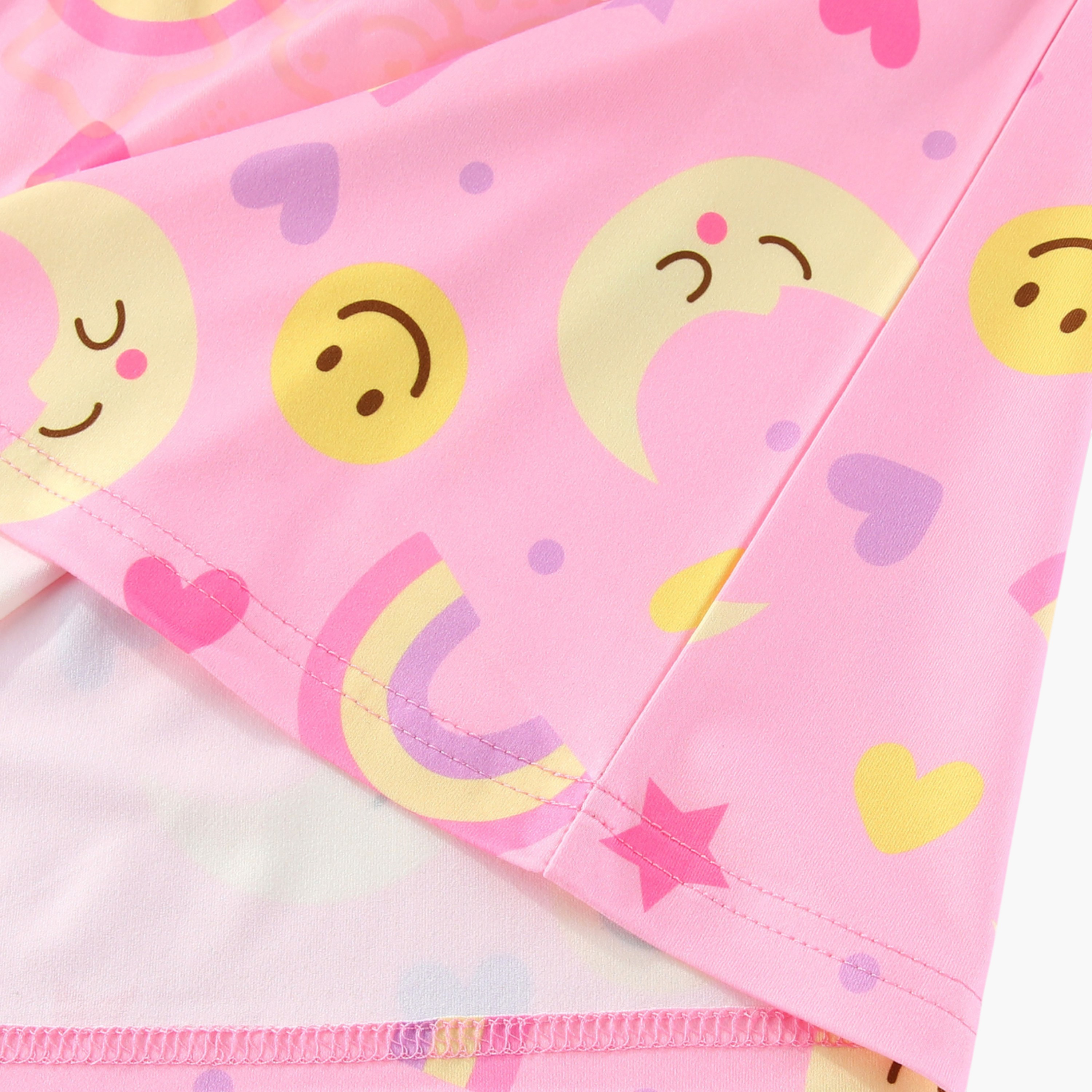 Babyqlo 2-Piece Rainbow and Moon Printed Glow in the Dark Pyjama Set-girls-clothing-setsandcoords-image-11