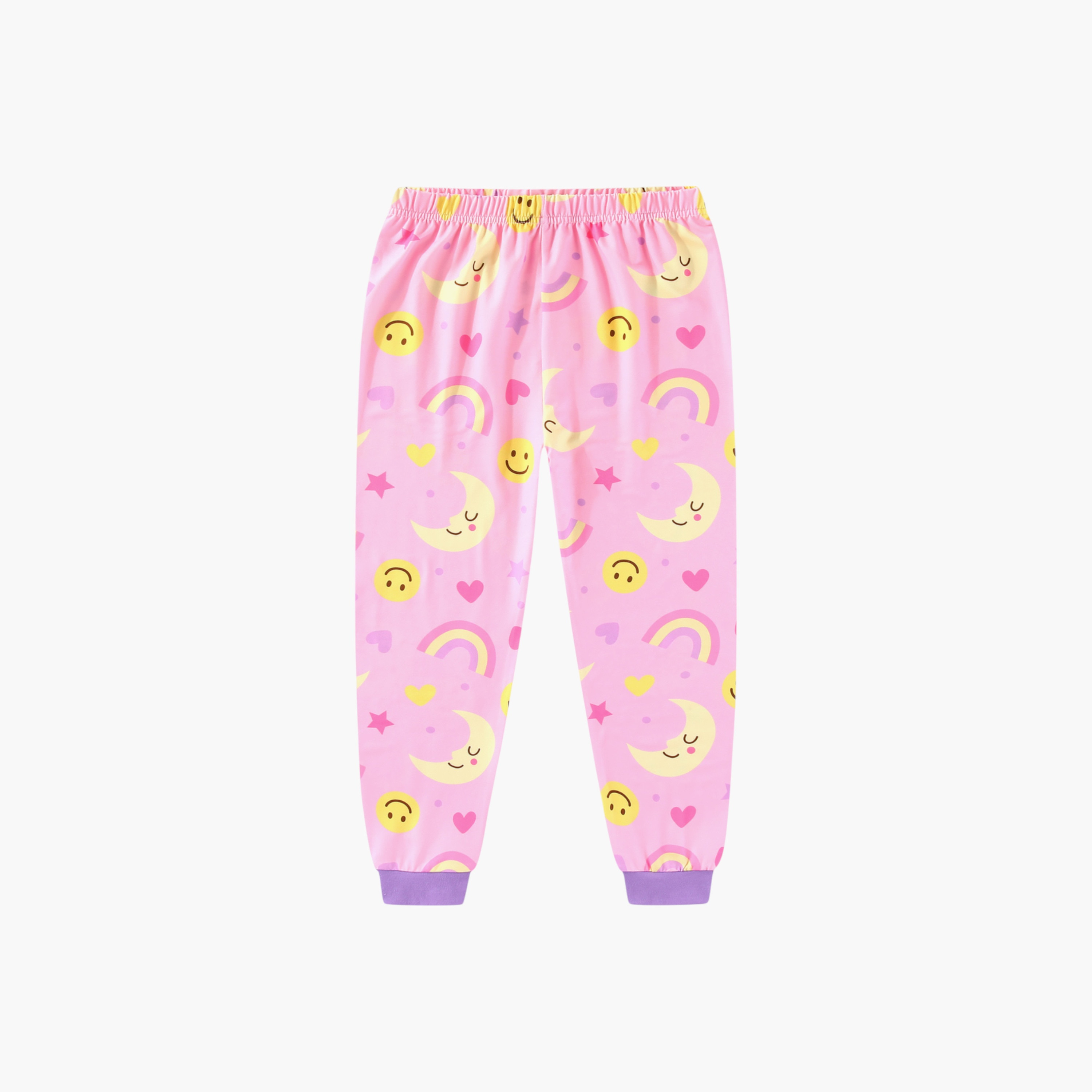 Babyqlo 2-Piece Rainbow and Moon Printed Glow in the Dark Pyjama Set-girls-clothing-setsandcoords-image-6