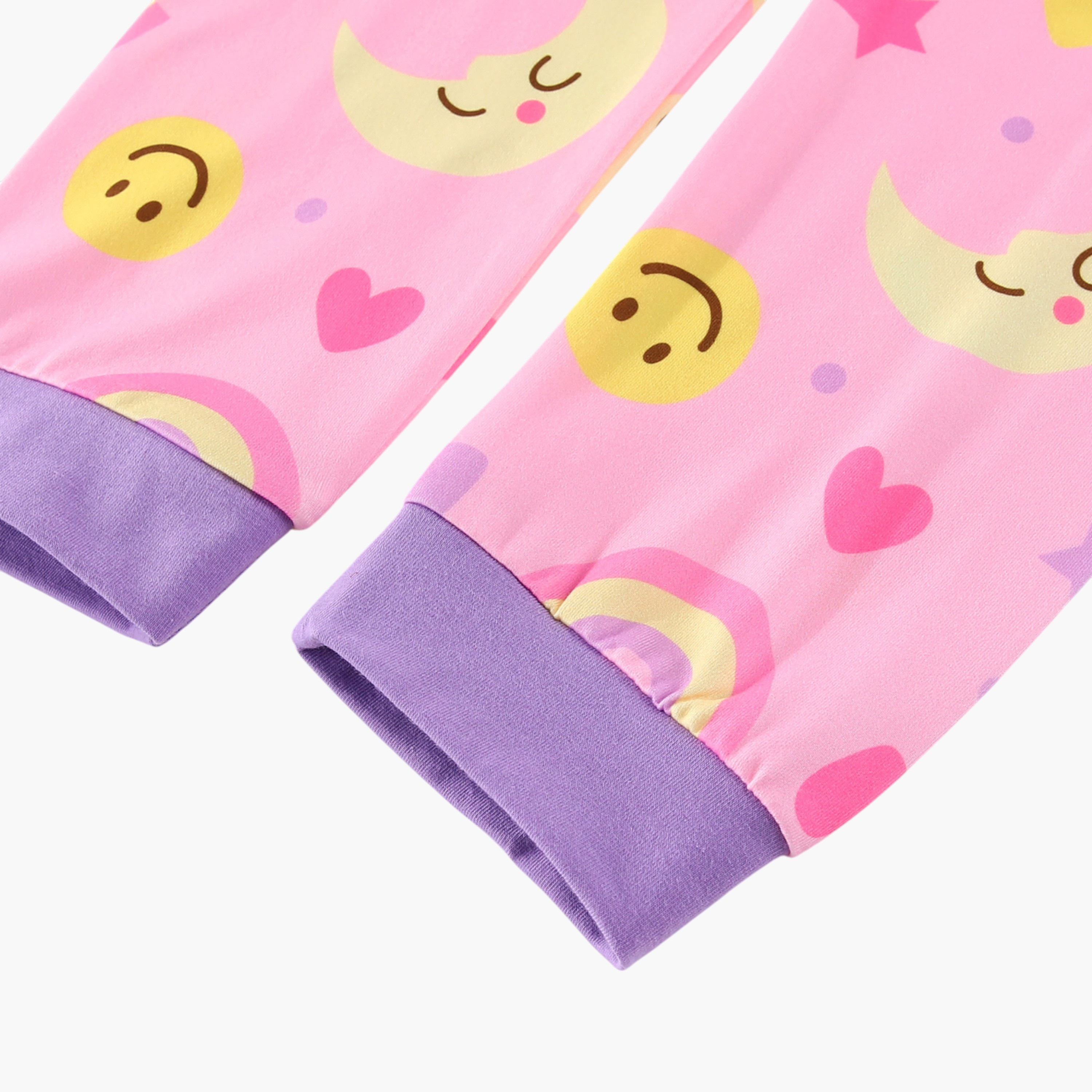 Babyqlo 2-Piece Rainbow and Moon Printed Glow in the Dark Pyjama Set-girls-clothing-setsandcoords-image-9