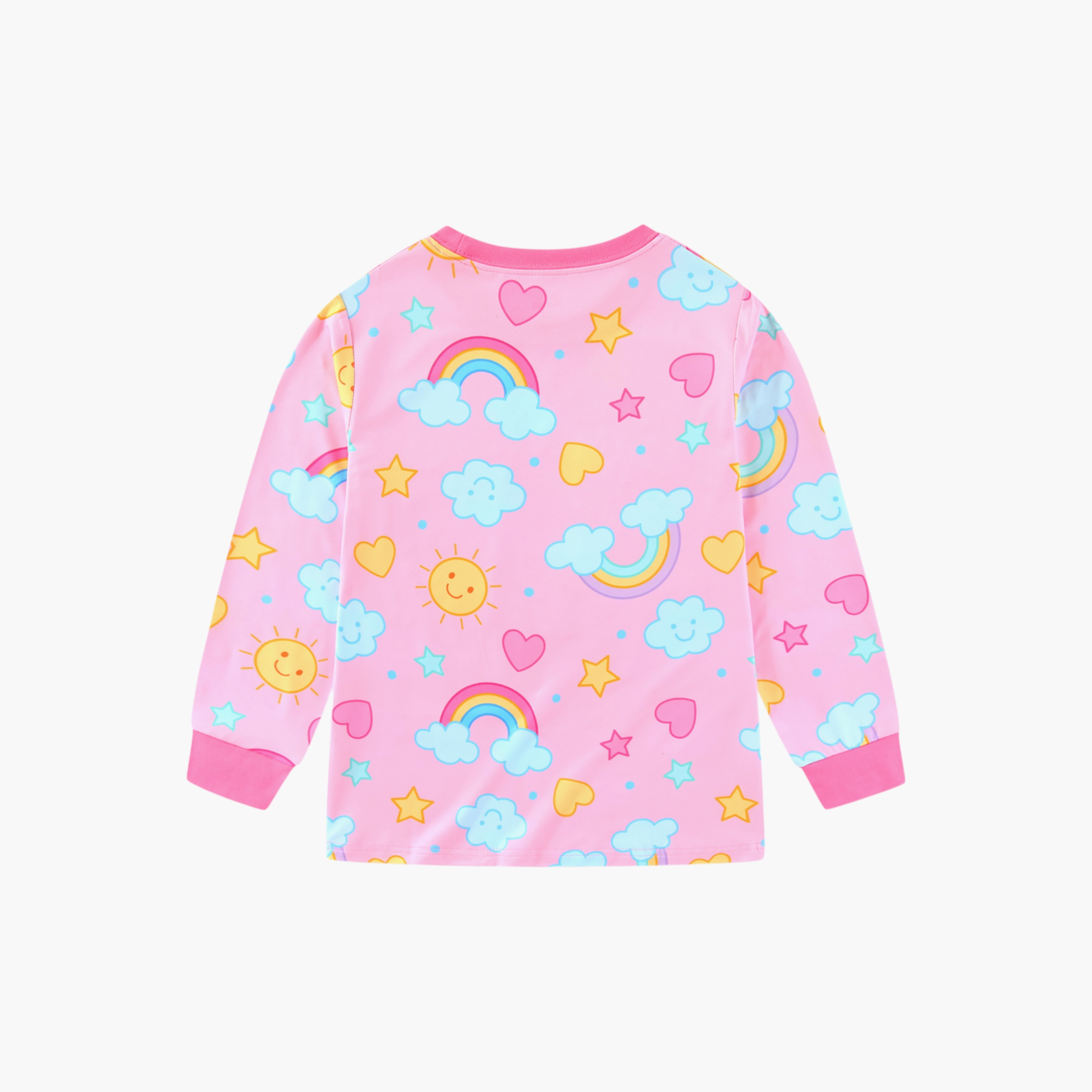 Babyqlo 2-Piece Rainbow and Clouds Printed Glow in the Dark Pyjama Set-girls-clothing-setsandcoords-image-10