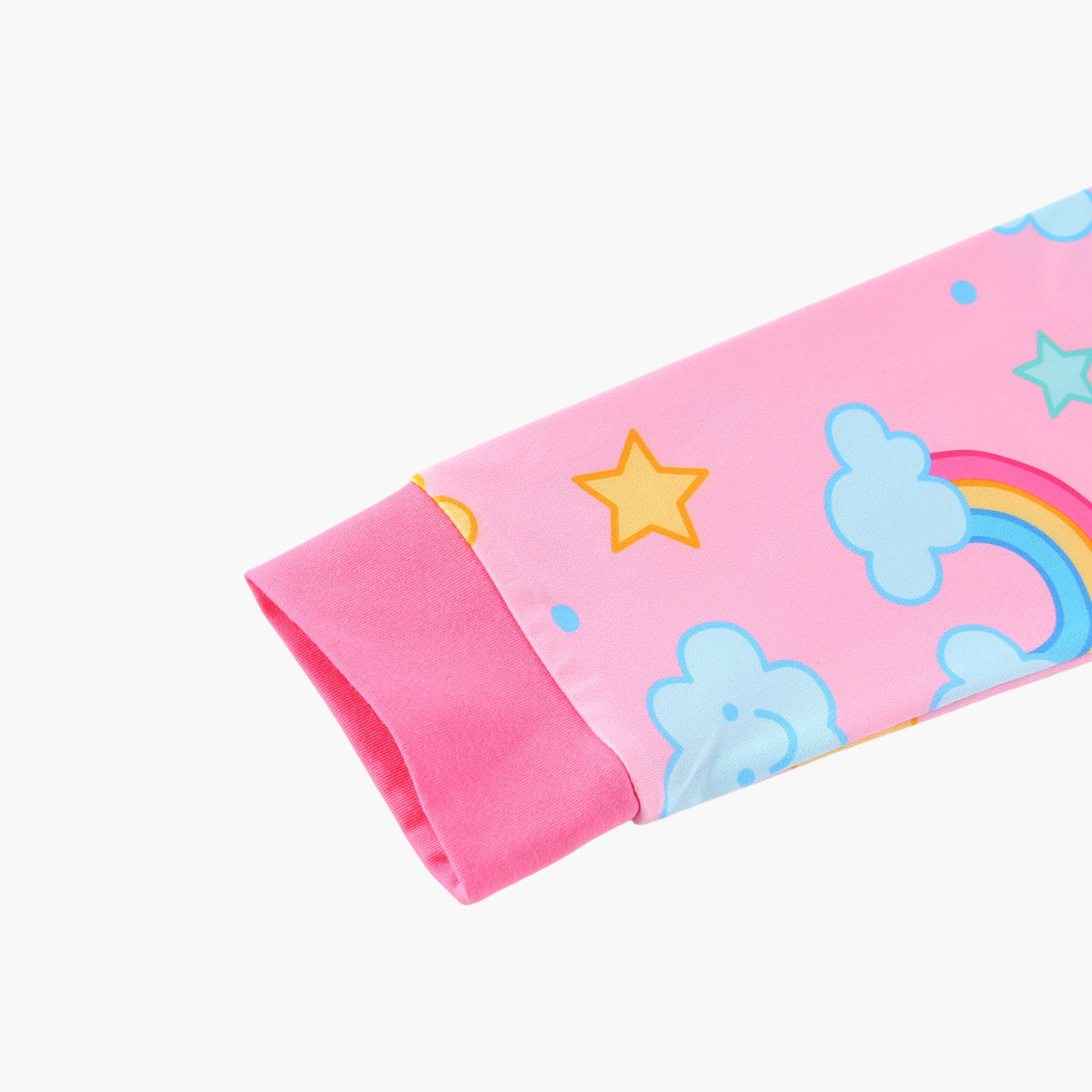 Babyqlo 2-Piece Rainbow and Clouds Printed Glow in the Dark Pyjama Set-girls-clothing-setsandcoords-image-14