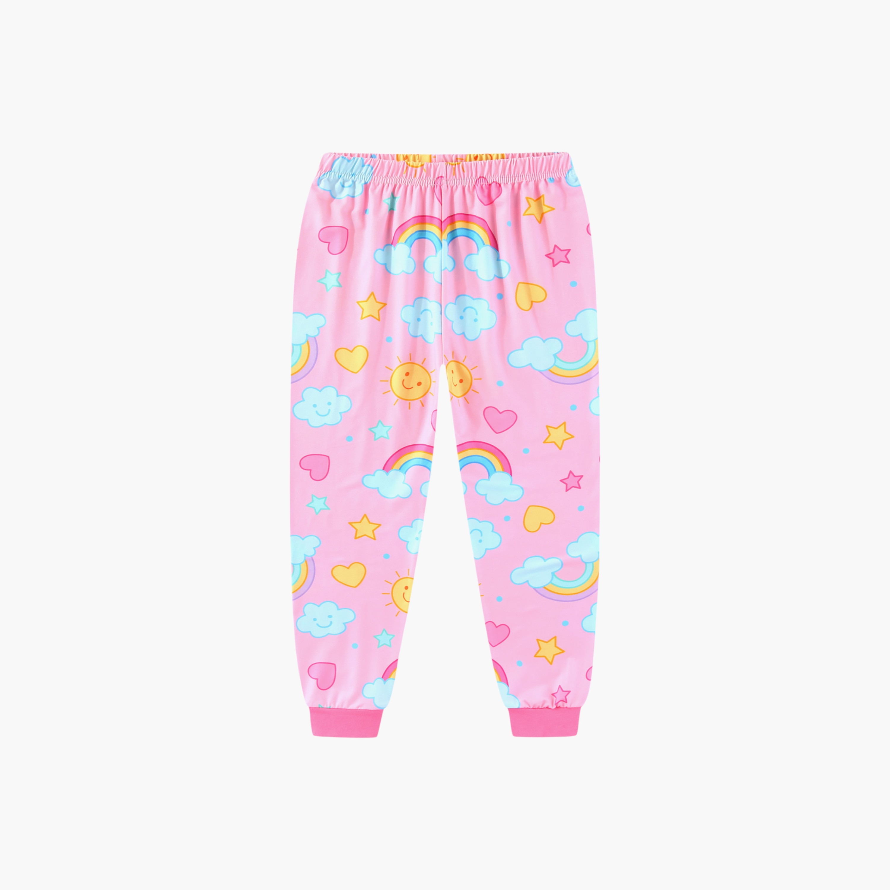 Babyqlo 2-Piece Rainbow and Clouds Printed Glow in the Dark Pyjama Set-girls-clothing-setsandcoords-image-6