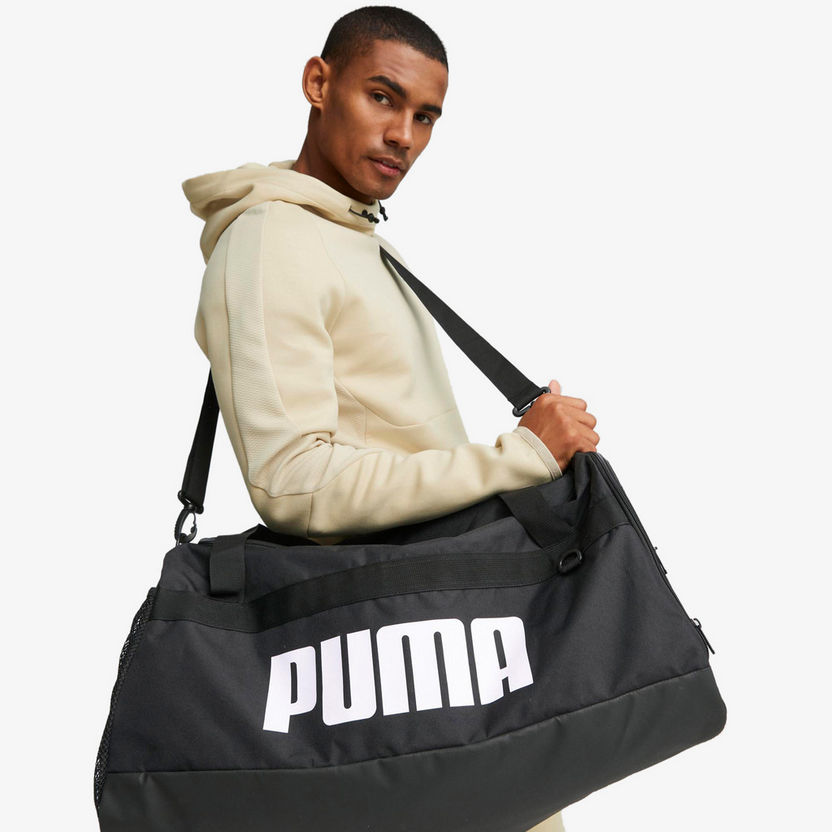 Puma Logo Print Duffle Bag with Handles and Zip Closure-Duffle Bags-image-3