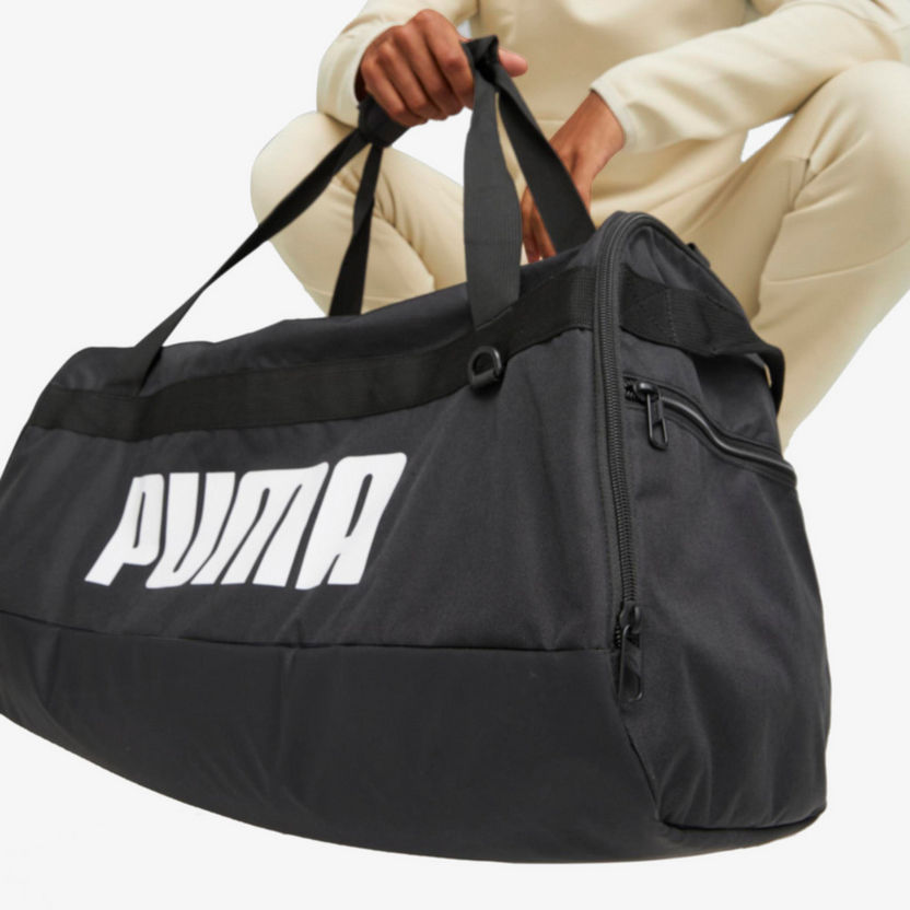 Puma Logo Print Duffle Bag with Handles and Zip Closure-Duffle Bags-image-4