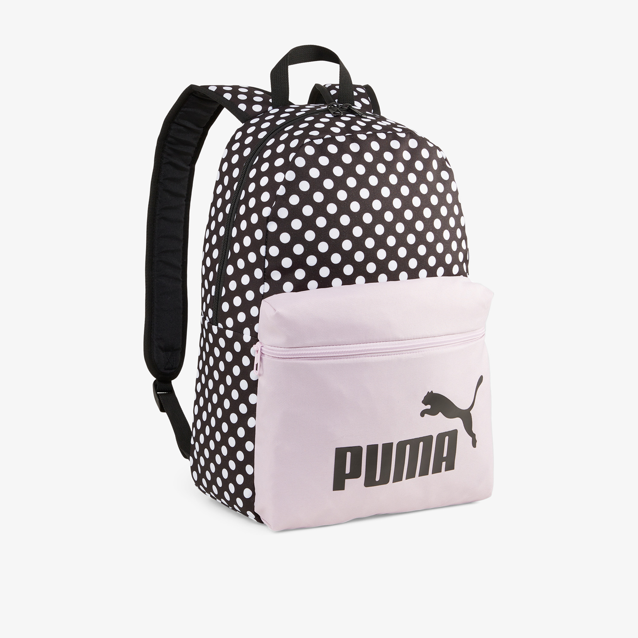 Puma Polka Dot Print Backpack with Adjustable Straps and Zip Closure-school-bagsandbackpacks-backpacks-image-1