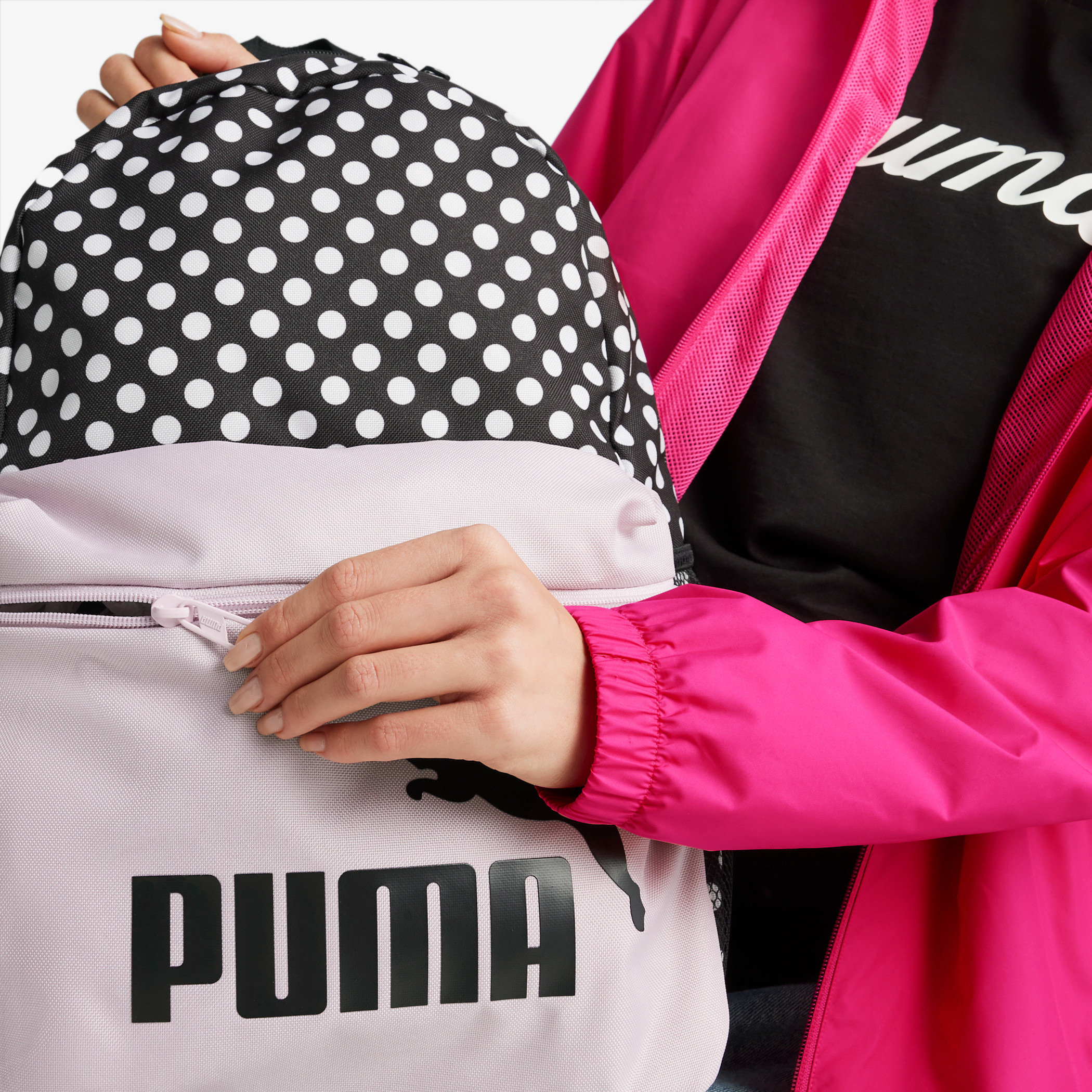 Puma Polka Dot Print Backpack with Adjustable Straps and Zip Closure-school-bagsandbackpacks-backpacks-image-5